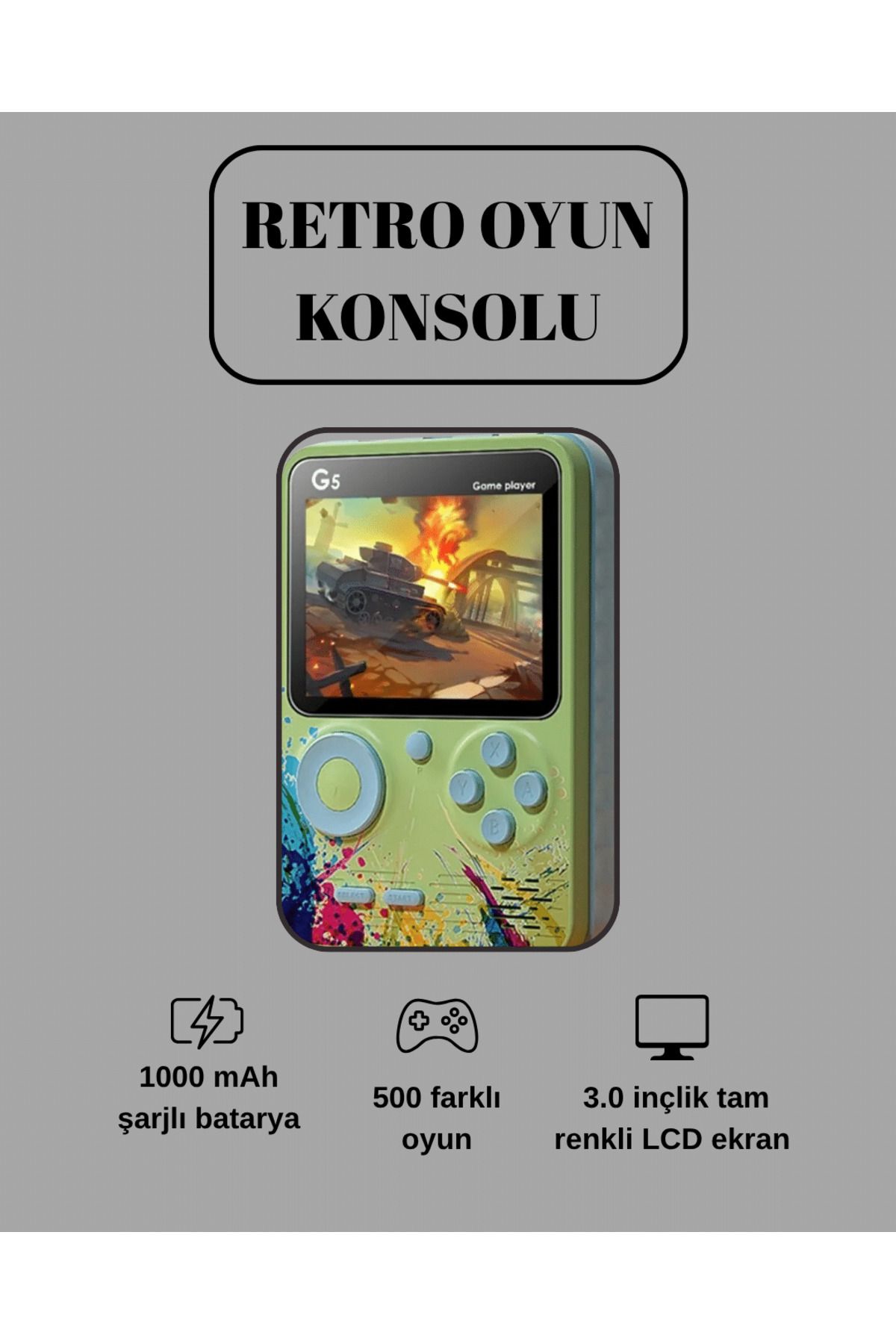 FTA TİCARET G5 Game Box Retro Mini Oyun Konsolu – 500 Dahili Oyun