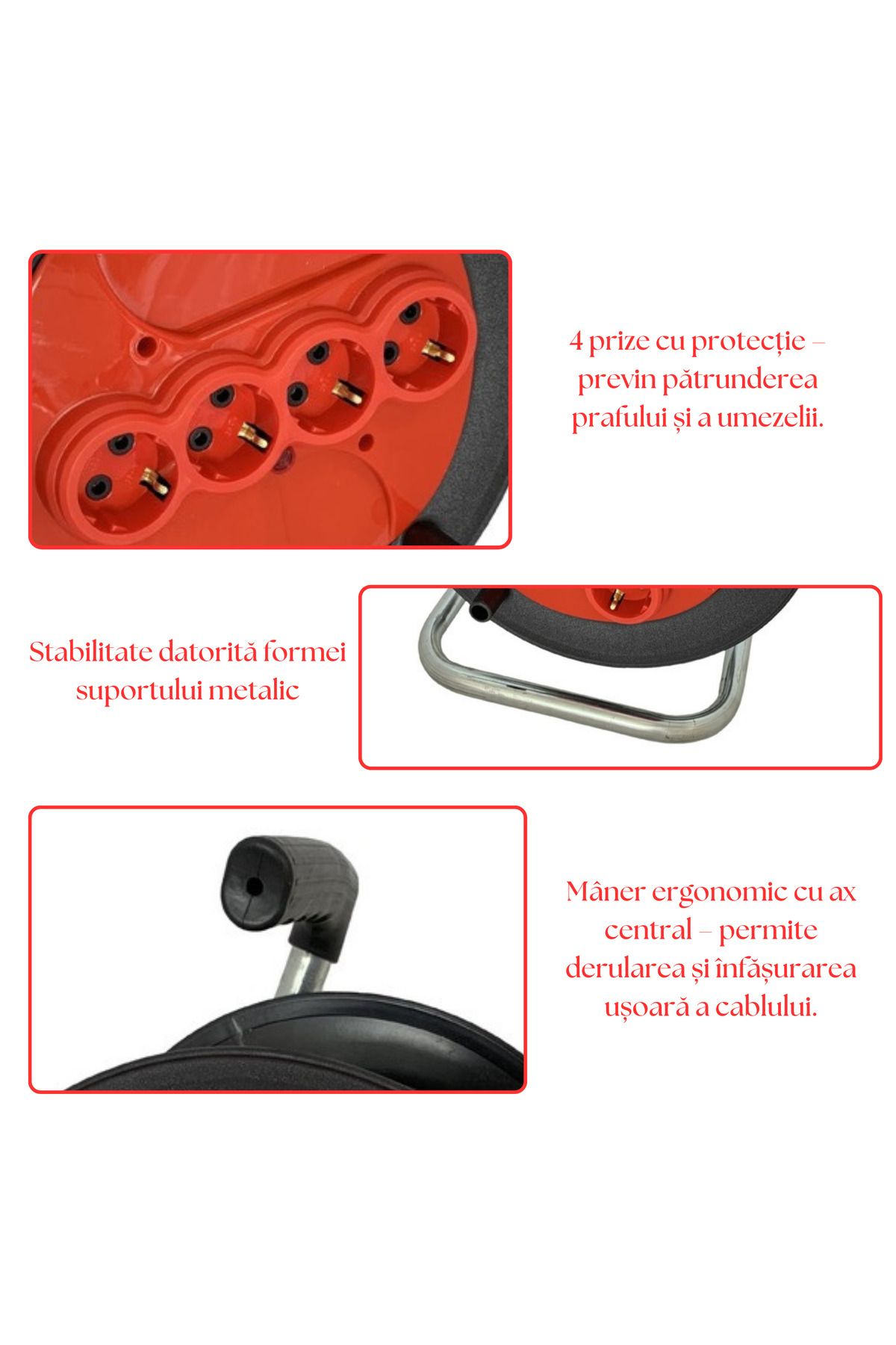 FİAPFO-Extension Cord on Roll APF® 50m, 4 Sockets, Copper Cable 2 x 2, 5 mm², IP20 3