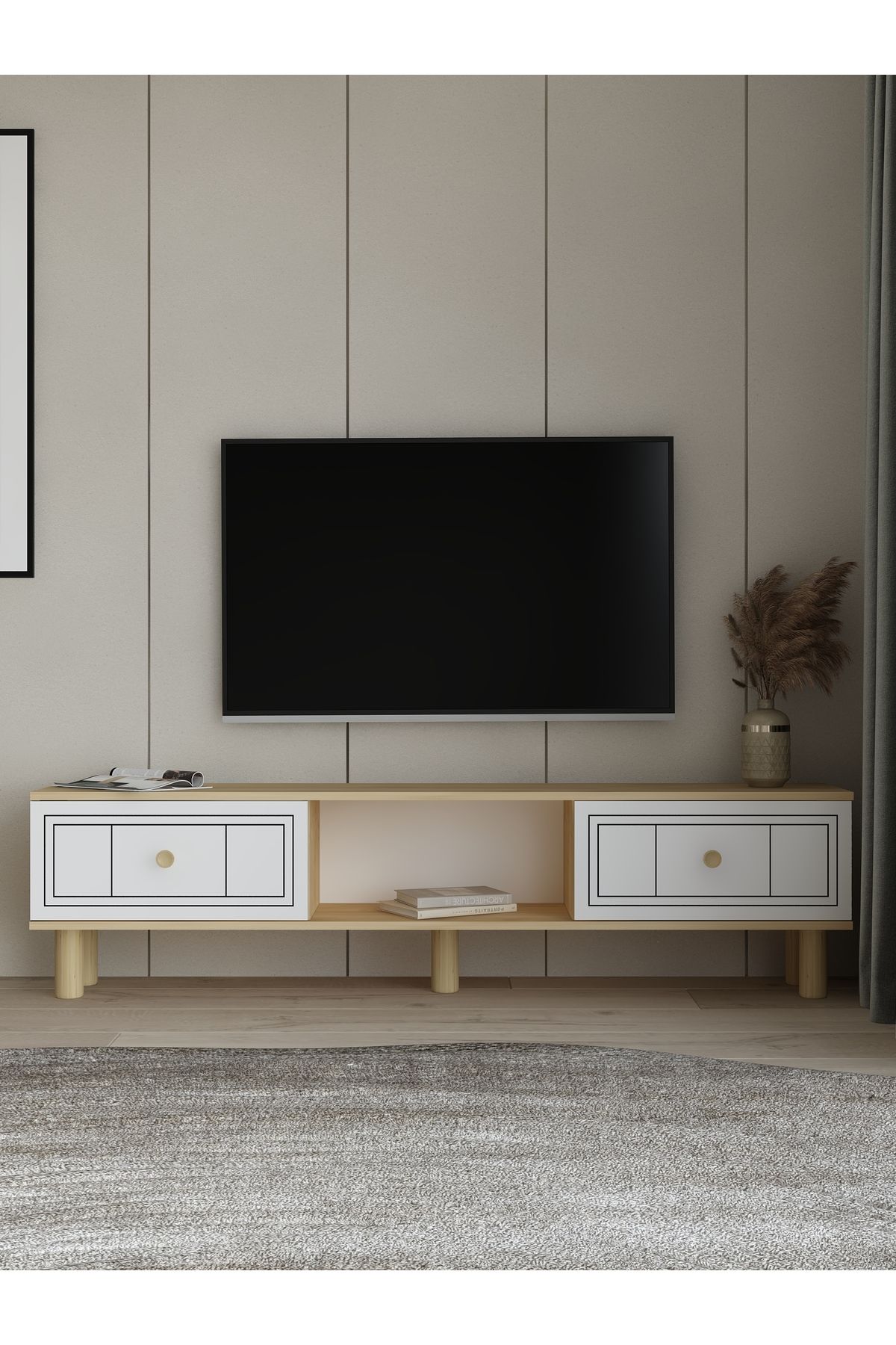 DEMONTE DECOR DARİODD BOHEM TV SEHPASI - SAFİR BEYAZ
