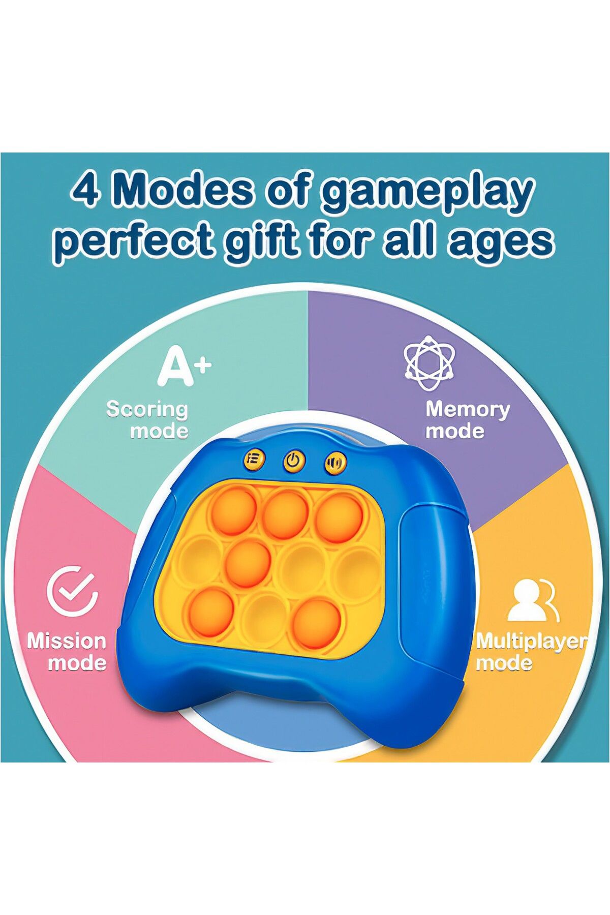 Teo-Pop It Game, , console, interactive game, antistress, with batteries, Abs and silicone, Pink, 12 x 10 x 5.8 cm 7