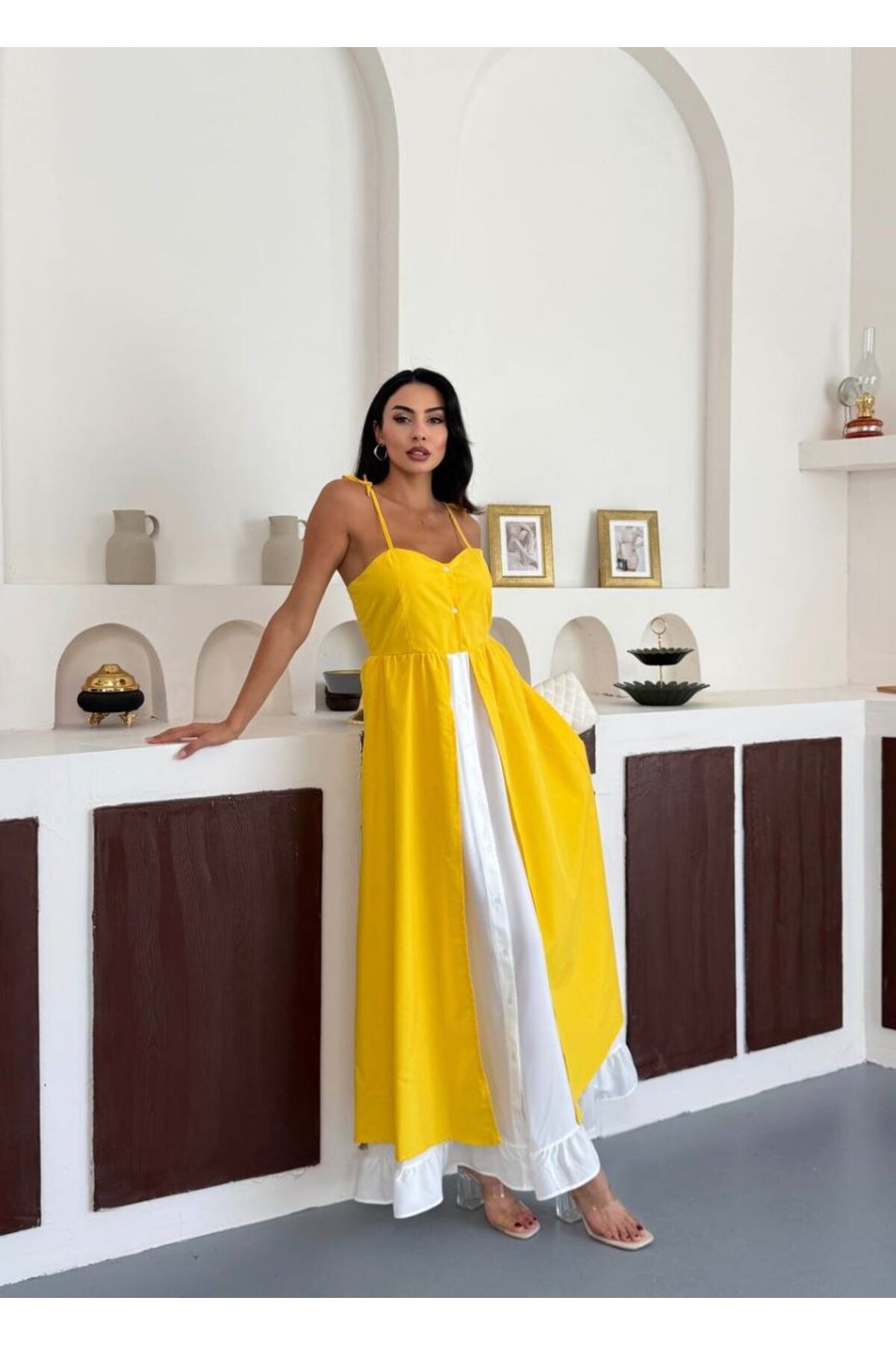 jennyfer garment İTHAL KREP DAKRON KUMAŞ TASARIM ELBİSE