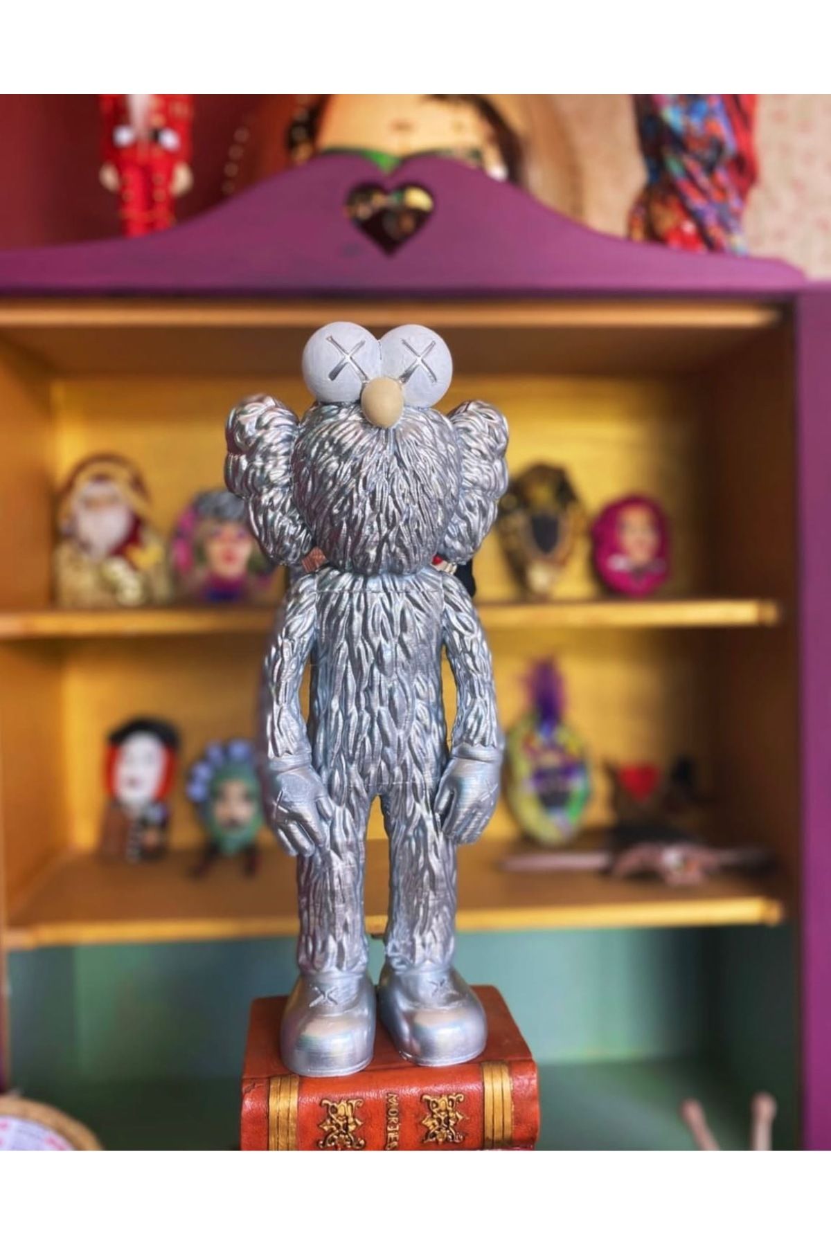 Home 30 cm KAWS gümüş rengi tasarım figür