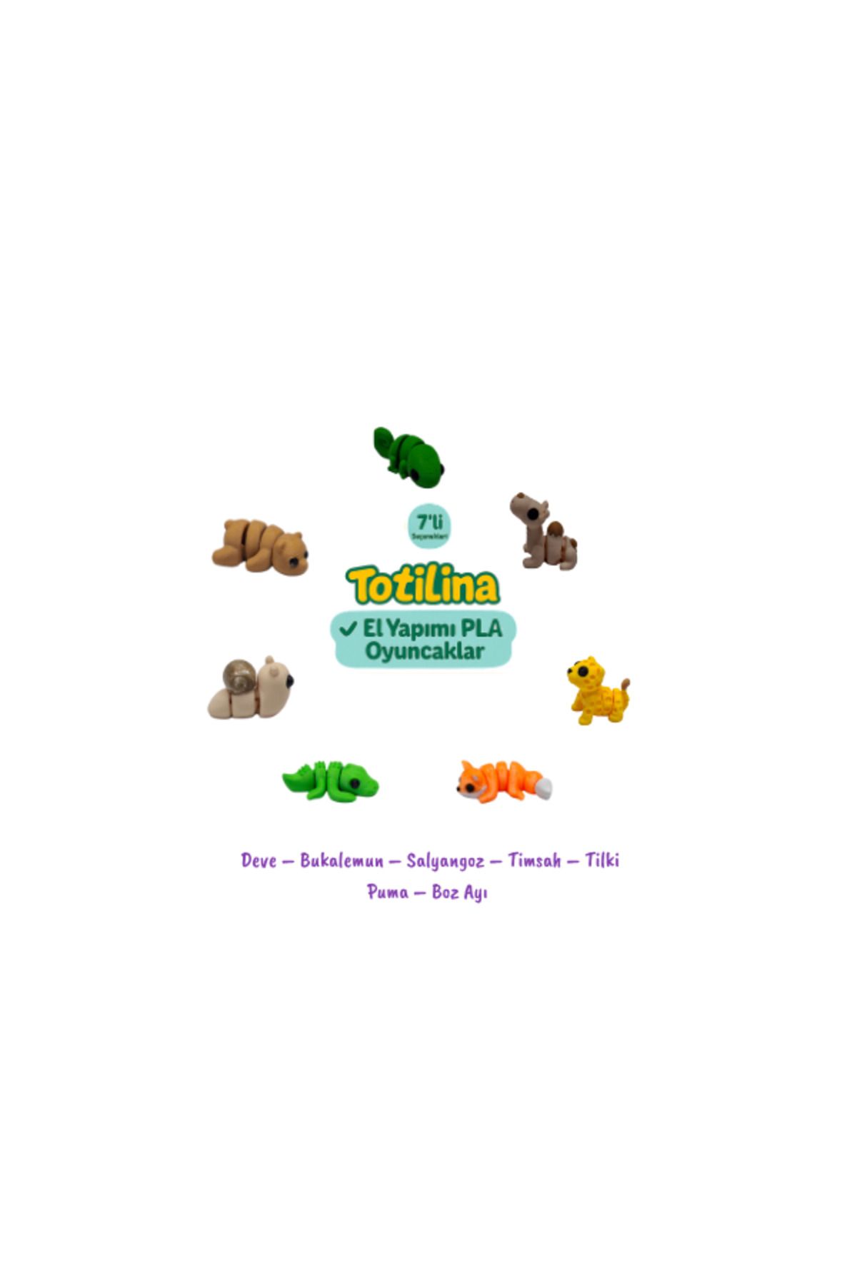 Totilina 7li set Deve – Bukalemun – Salyangoz – Timsah – Tilki Puma – Boz Ayı