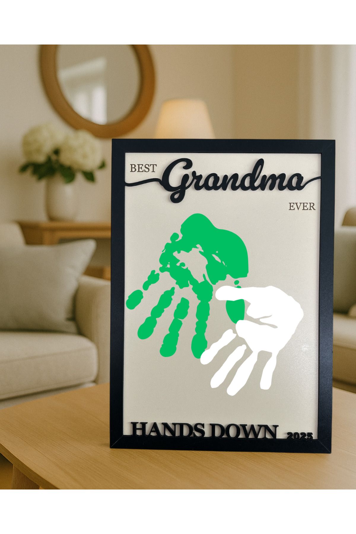 Avuç İzim Babaanne & Torun El İzi Tablosu – BEST GRANDMA 2025 | Ortak Bir Hatıraya El Basın