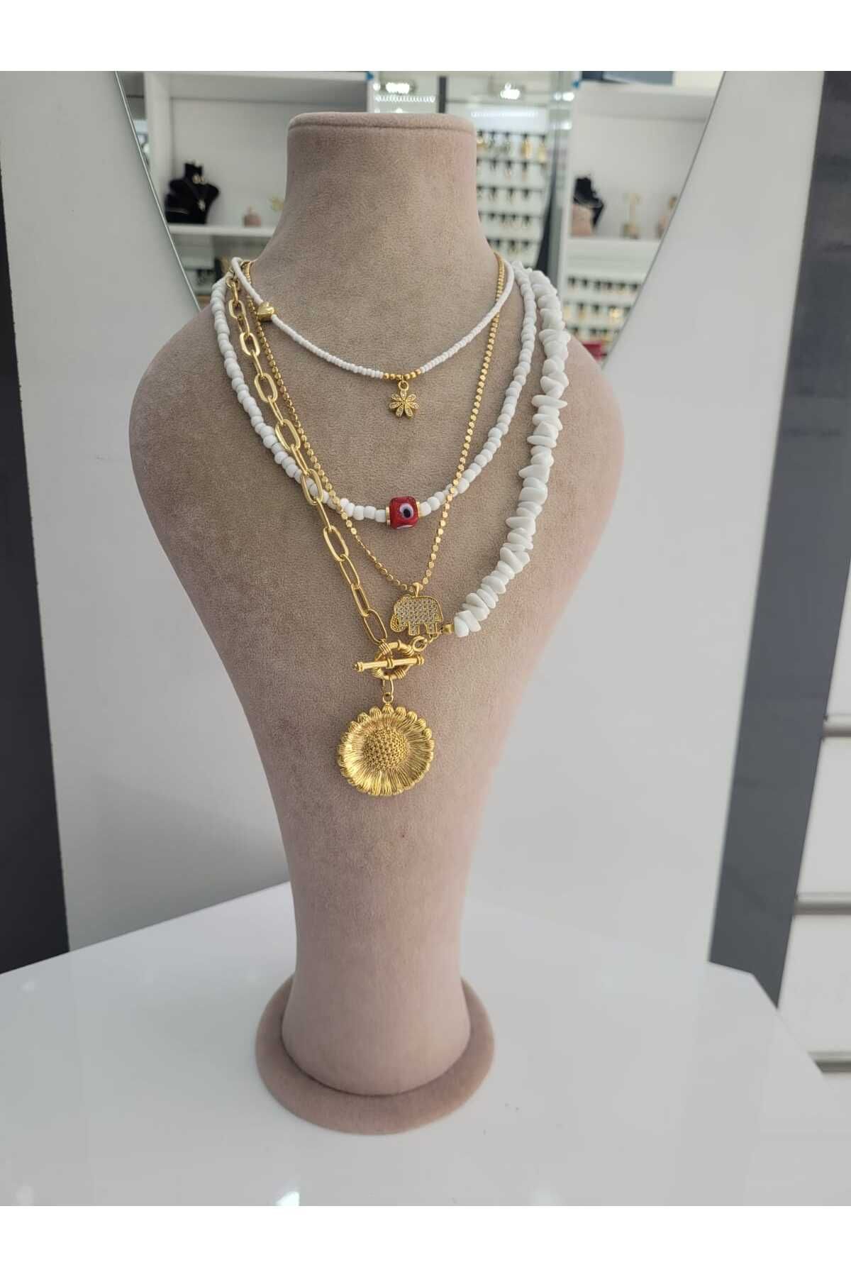 ECEM AYTAŞI FİLLİ KOLYE SET
