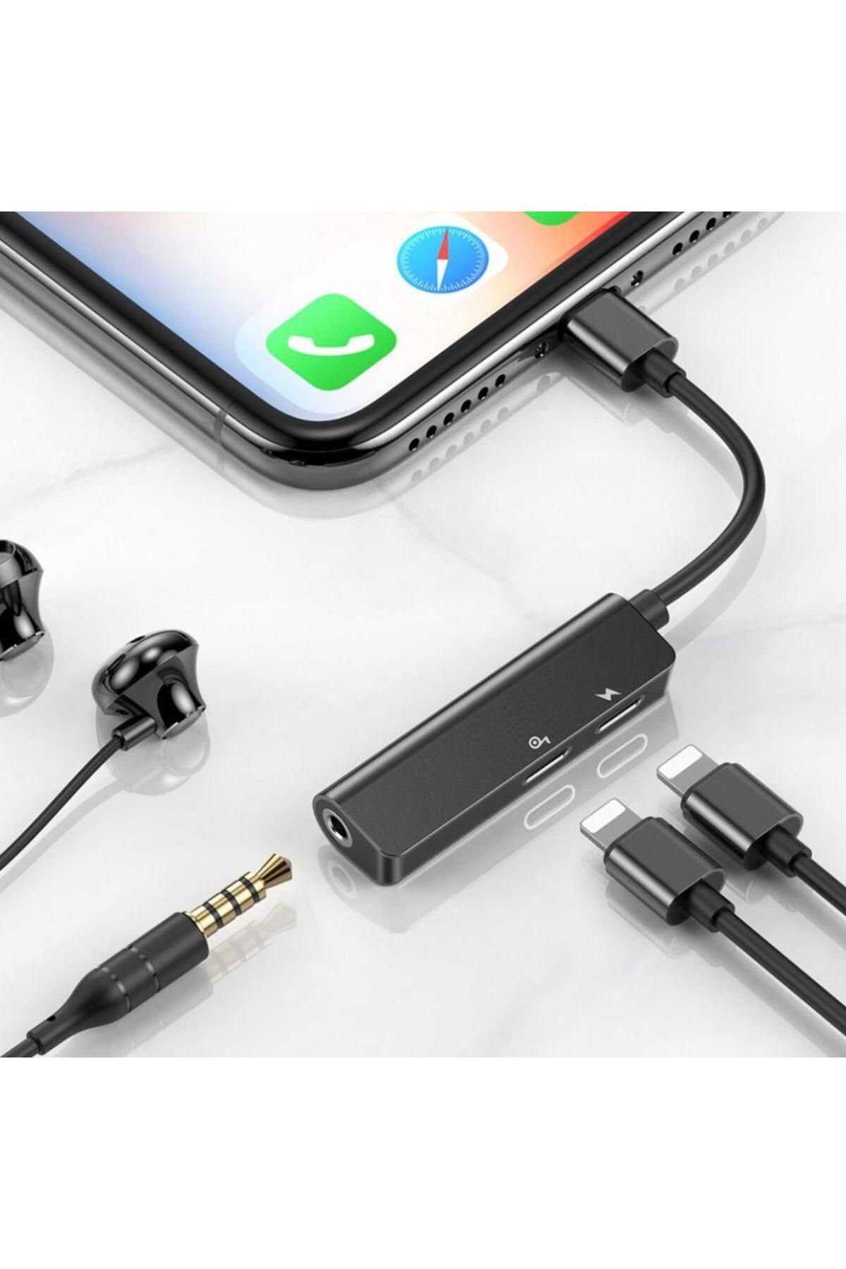 Baseus-Adapter Baseus L52 3 in 1 CALL52-01, 2 A, Lightning / Lightning and Jack 3.5 mm (Black) 4