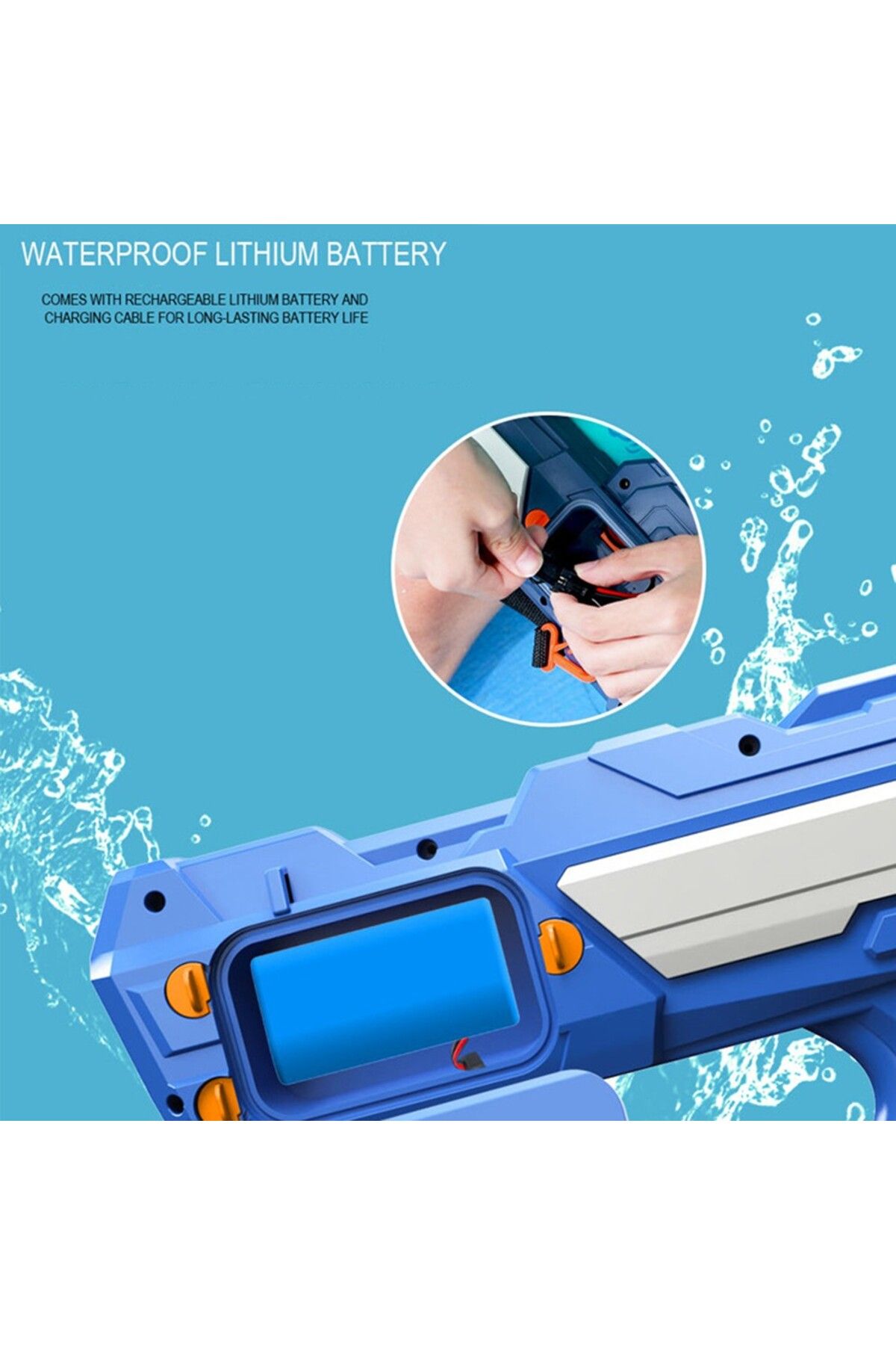 Flippy-Suflator electric de apă pentru copii, 14, 1200 mAh, rezervor de 600 ml, mod Burst, albastru/alb, 1000 ml 4