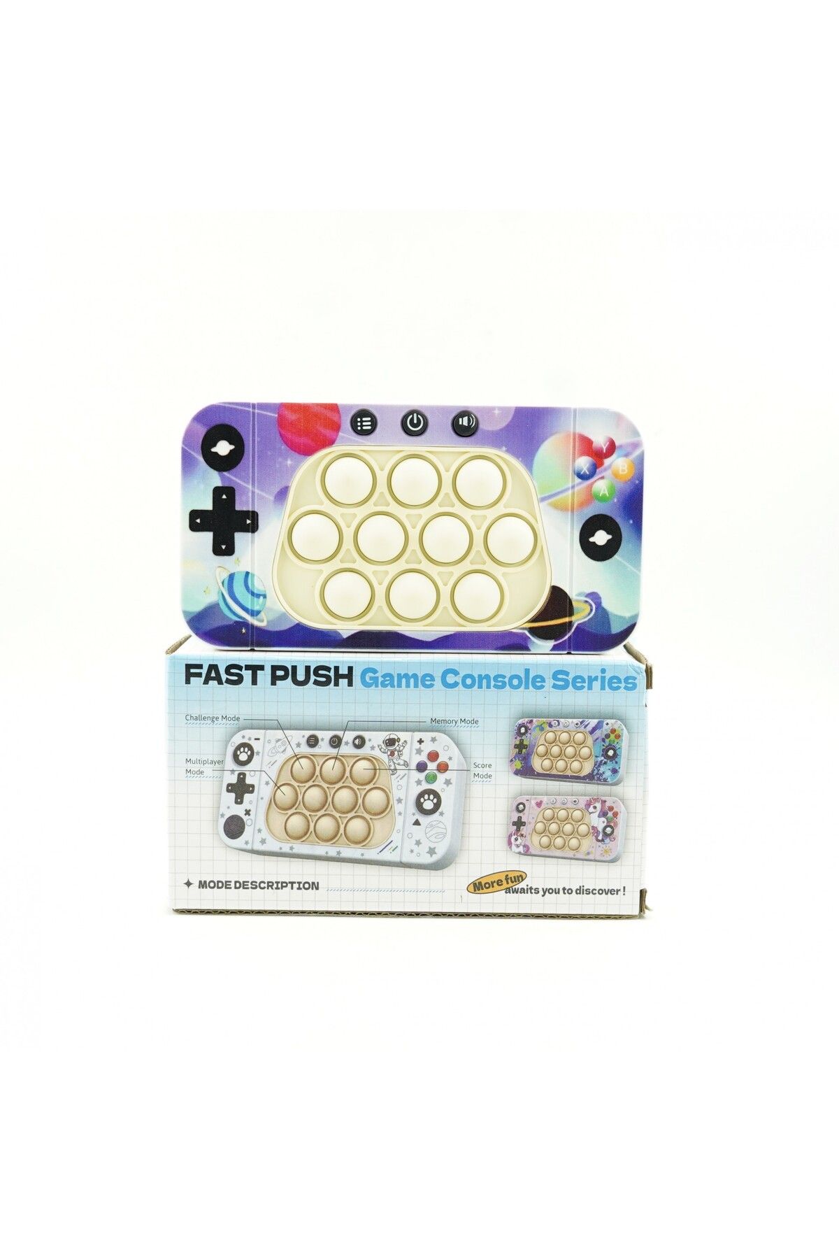 Flippy-Console Toy, speed push game, lights/sounds, ABS/silicone, multicolor space, 15.5x7.6x5.3 cm 3