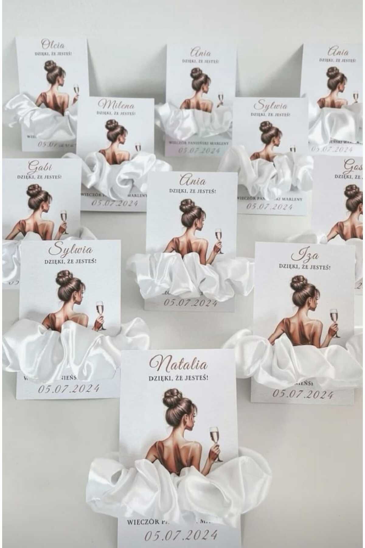 veraepoksi 20 ADET Saten Toka Kına Gecesi Hediyesi İncili Scrunchie Toka - Renk Seçenekli