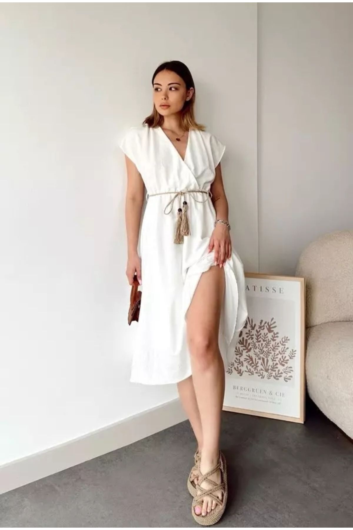 LUMİART kemer detaylı elbise