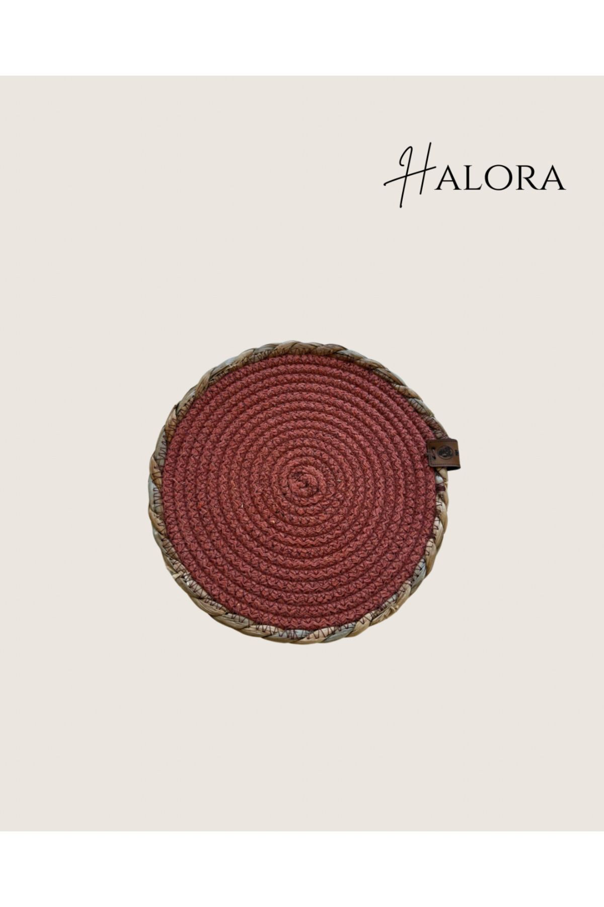 Halora Kırmızı Halat & Hasır El Yapımı Duvar Dekoru