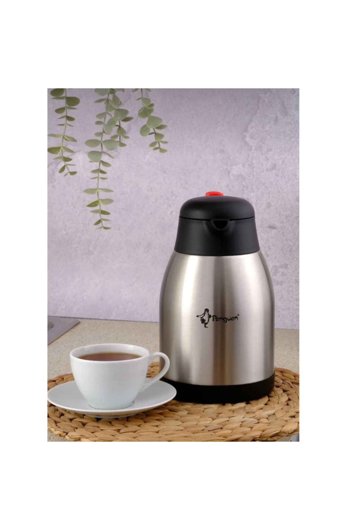 abnturk 1.5 Litre Penguen 304 Kalite 18/10 Çelik Termos Çift Kat Çelik 24 Saat Koruma