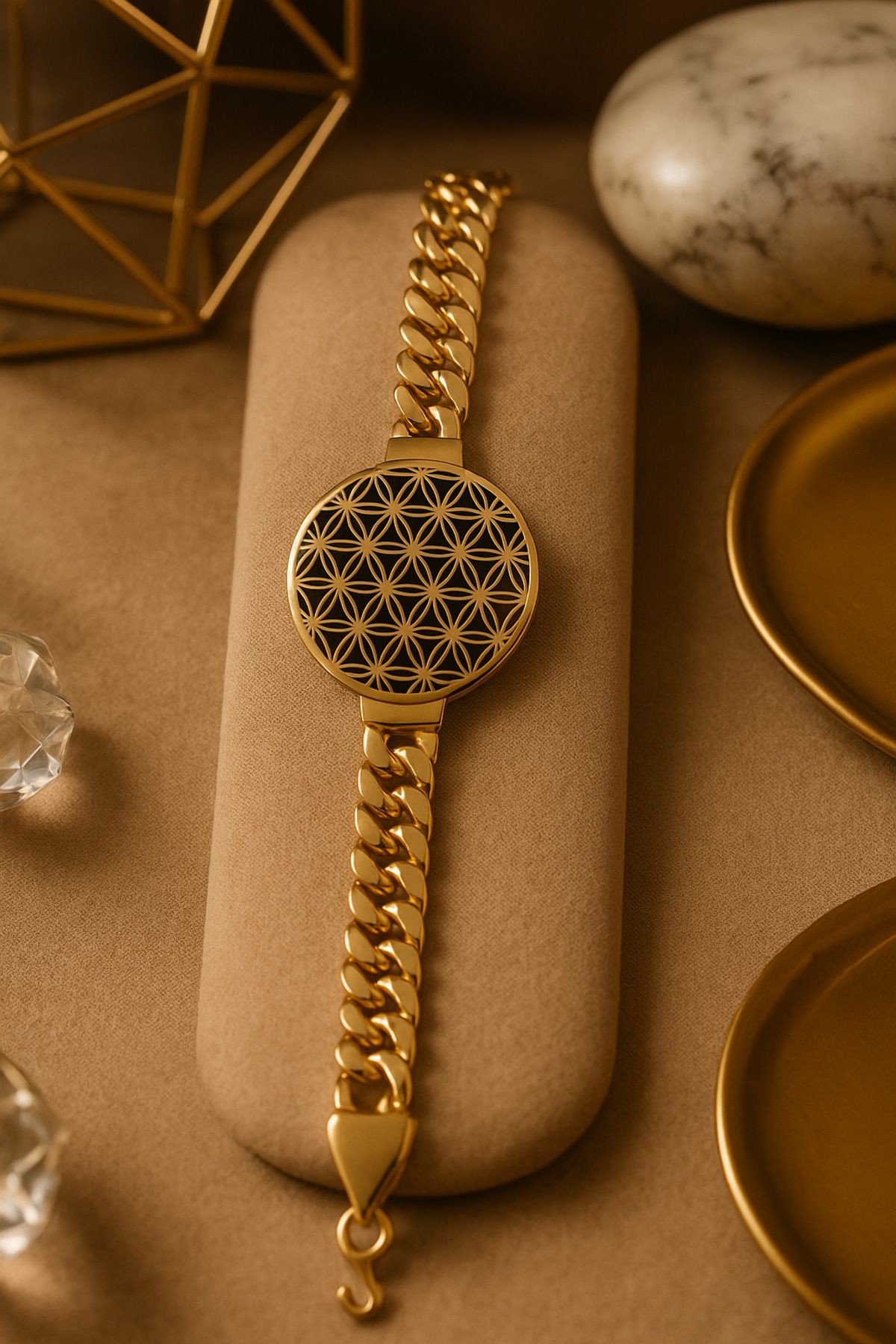 DARENT COLLECTİON Premium Gold Çelik Bileklik