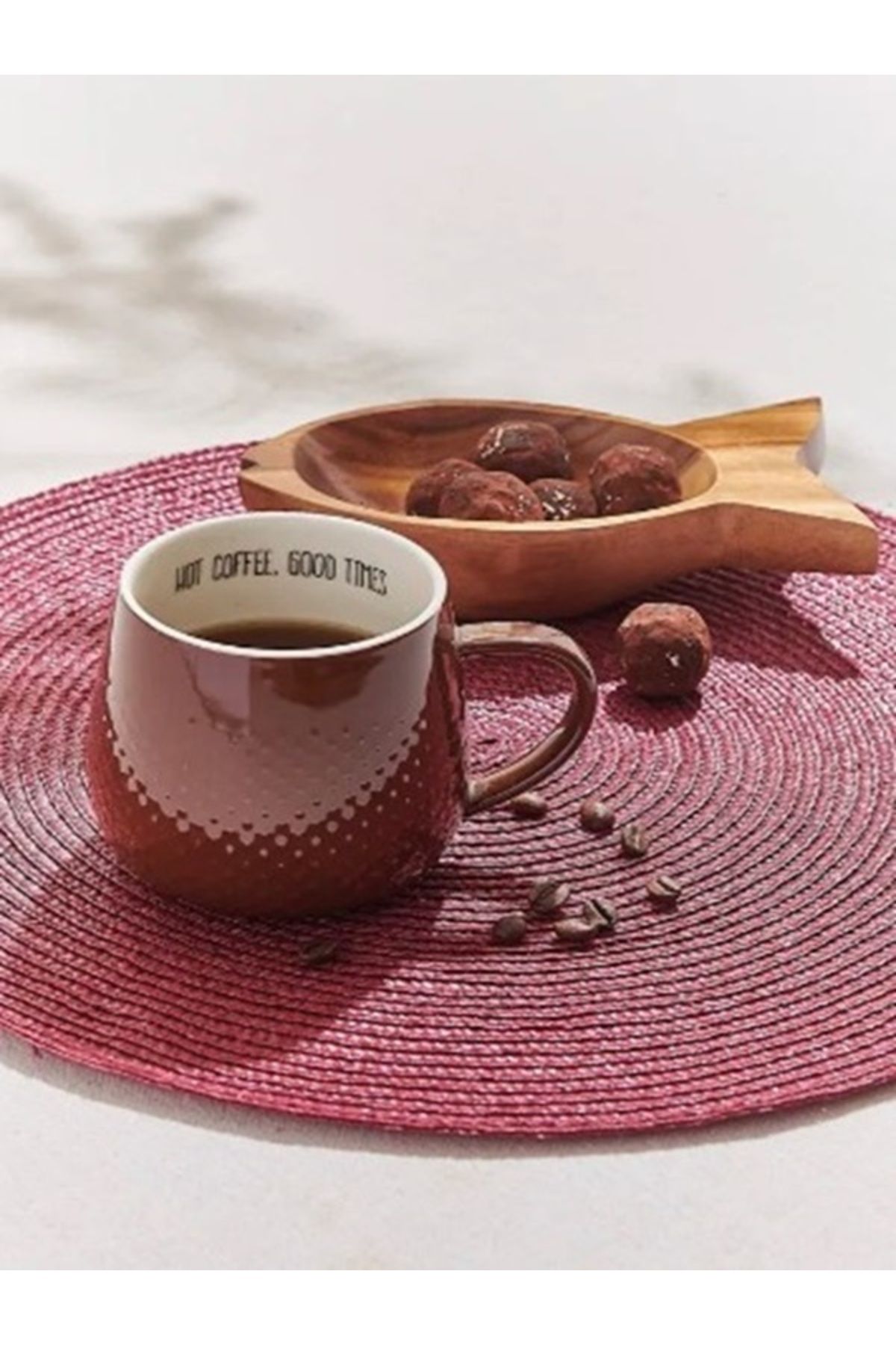 English Home Green Year PP 2'li Amerikan Servis 38 cm BORDO
