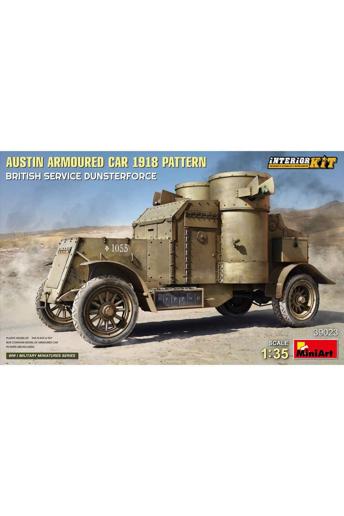 MiniArt 1:35 Austin Zırhlı Araç 1918 Desenli İngiliz Servis. Dunsterforce. Interior Kit