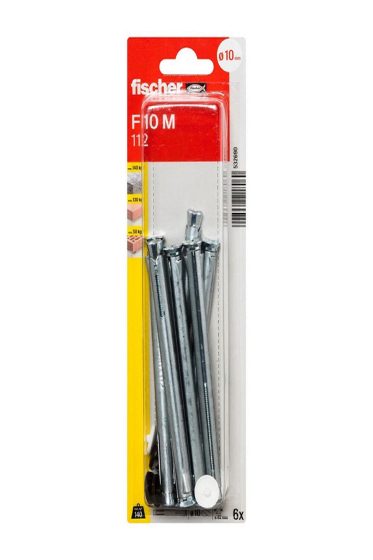 Fischer-مجموعة مثبتات تثبيت إطار النافذة F 10 M 112 K 1