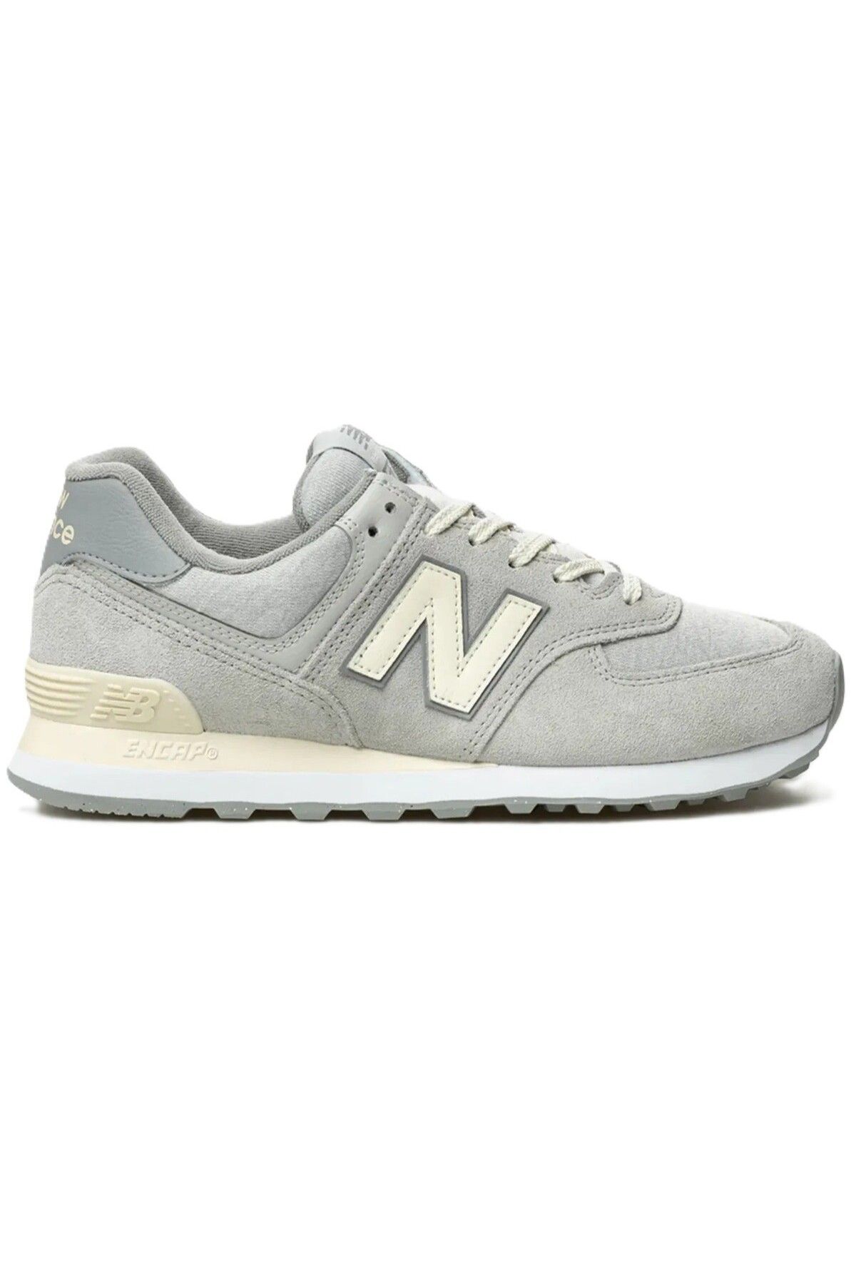 New Balance 574 Unisex Gray Leather Sneaker Günlük Hakiki Deri Spor Ayakkabı Gri