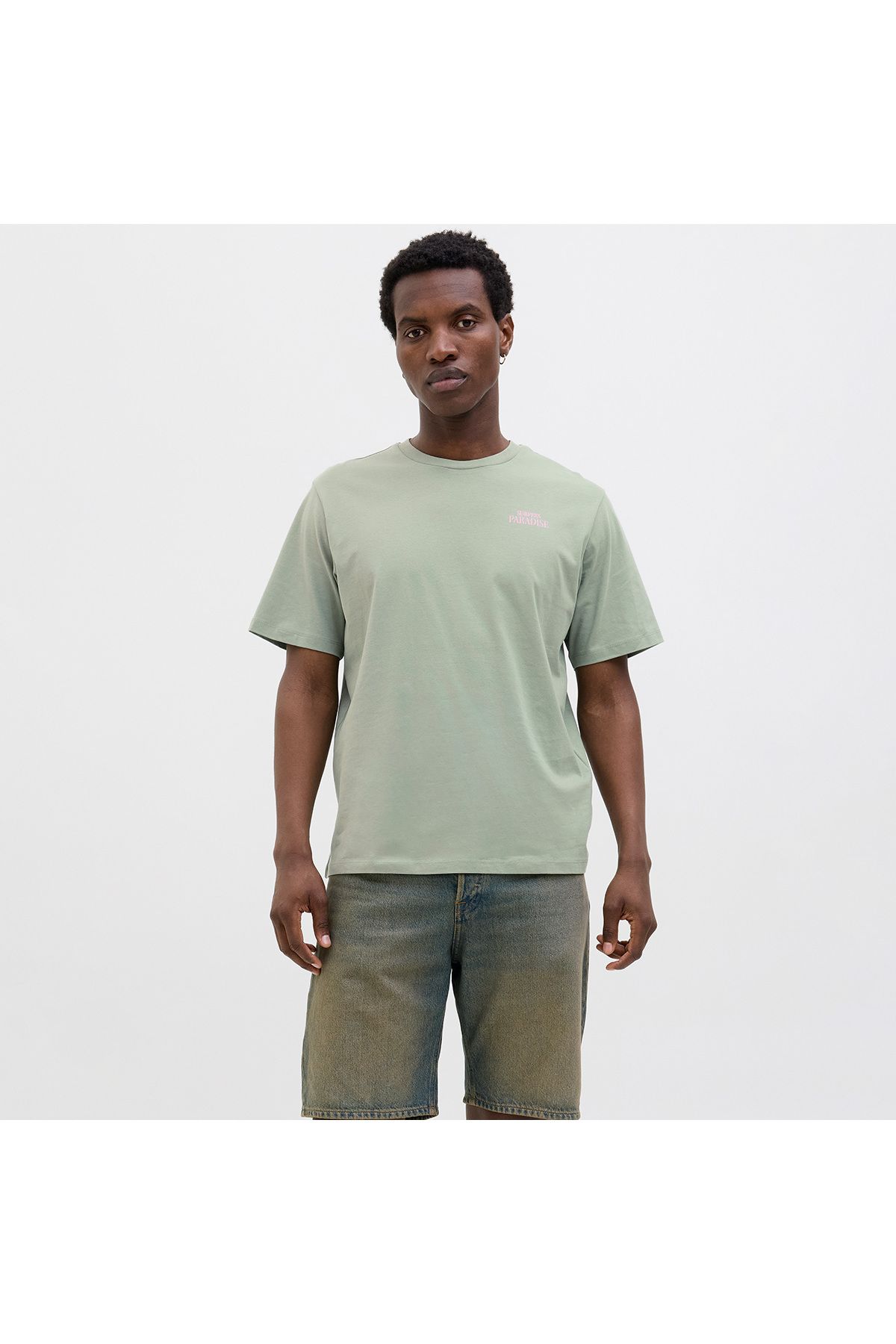 Jack & Jones Jack&Jones Ames Rlx Erkek Yeşil Yuvarlak Yaka Tişört