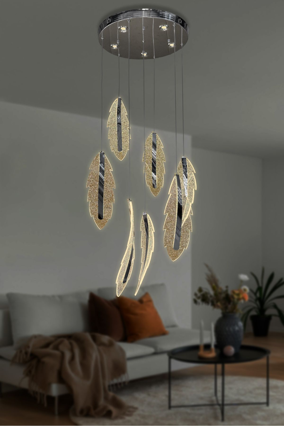 RSCOLLECTIONS Lunex 7 li Modern Sarkıt Led Avize