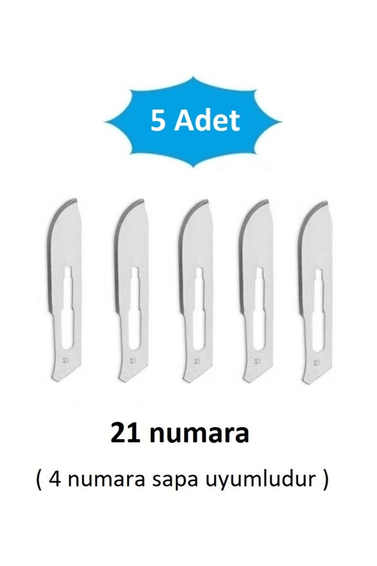 QBR Home 5li paket 21 numara Ahşap Heykel Oyma Sanat Yedek Bıçağı. Geçirmeli Tip ( 4 numara sapa uyumlu )