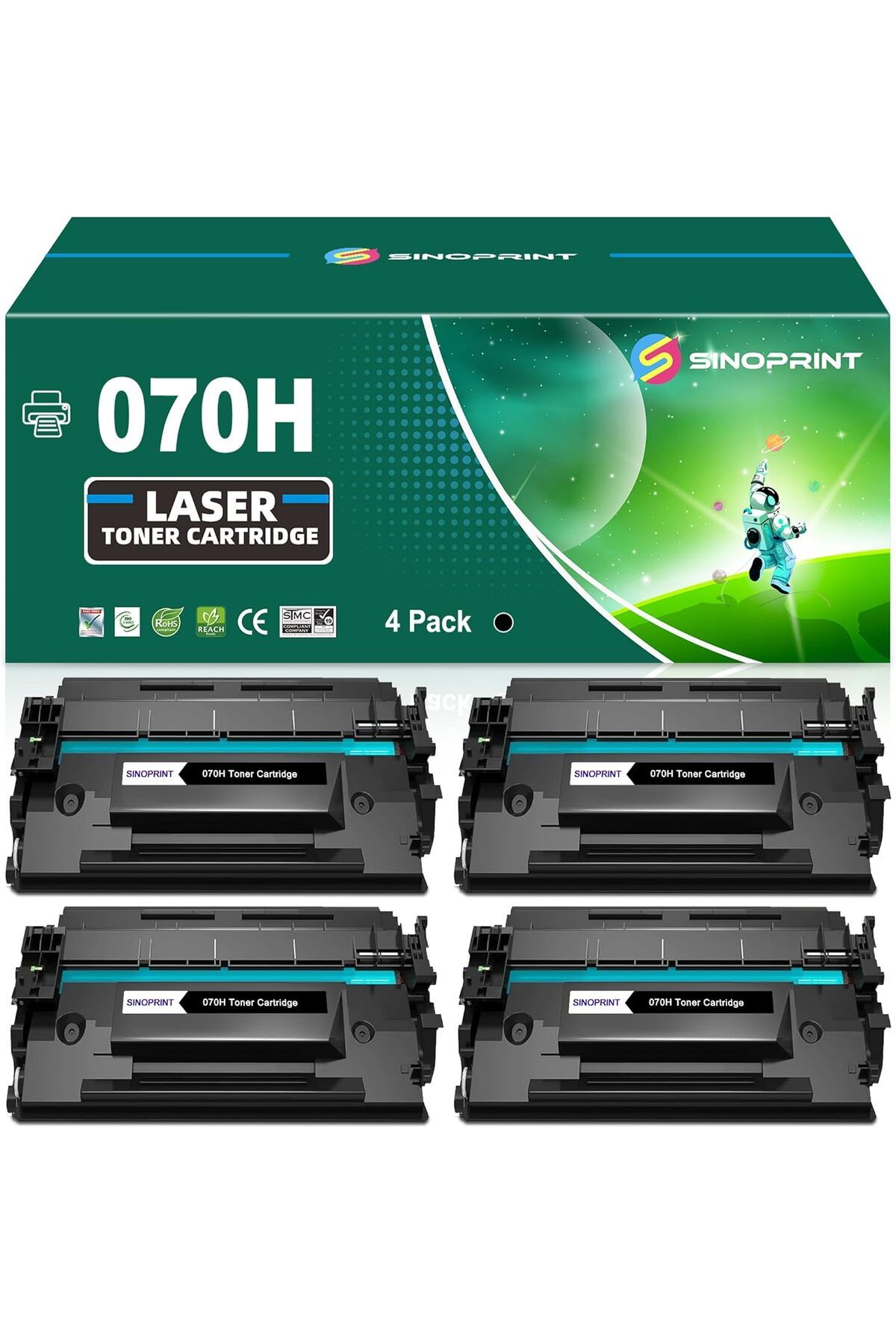 Canon ÇİPLİ YUKSEK KAPASİTE CRG070H MF465dw MF462dw LBP246dw LBP247dw Printer( 4 Packs Black