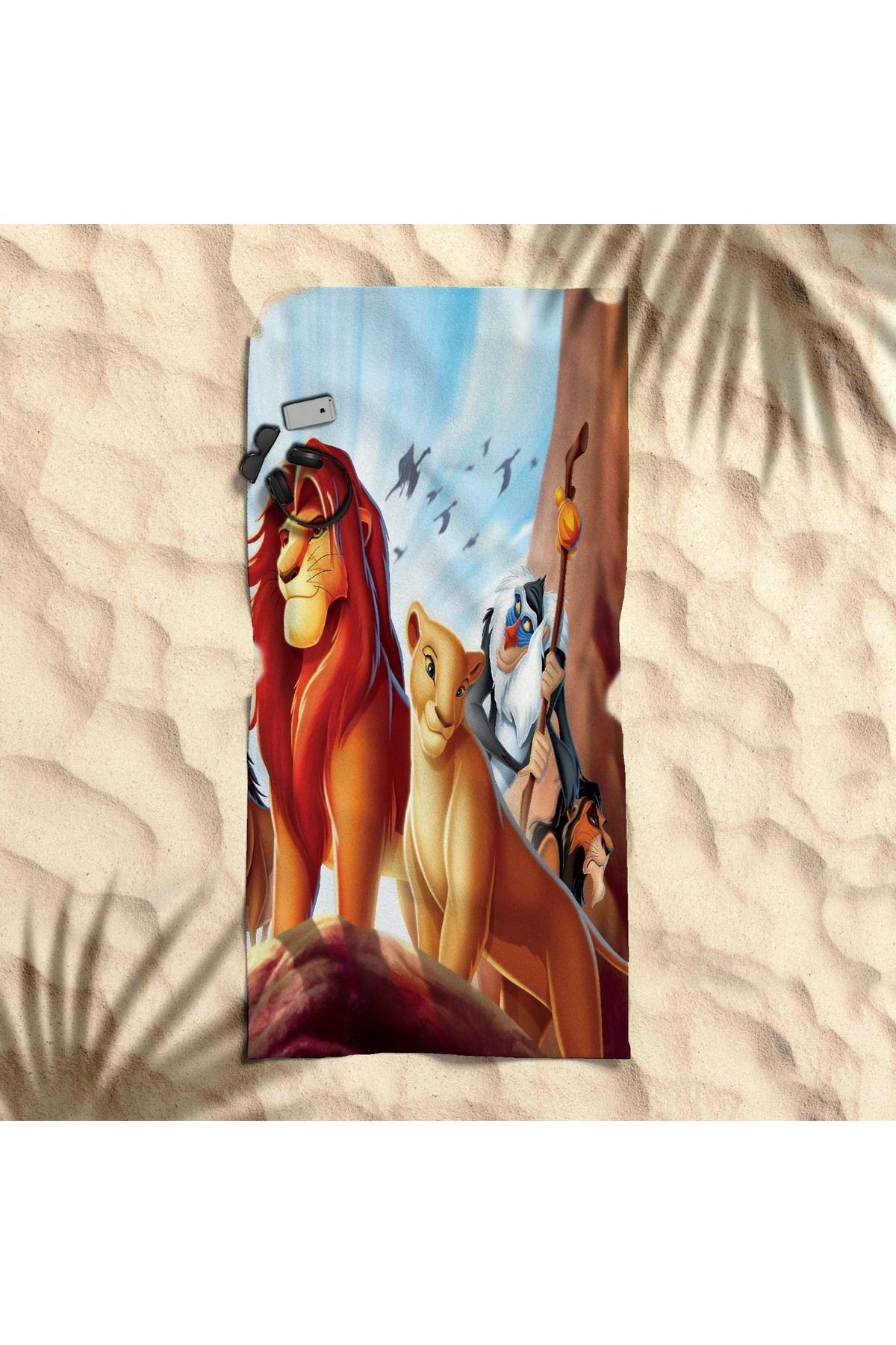 hediyechy GİFT DUVET COVER aslan kral temalı 3d baskılı piaj havlusu