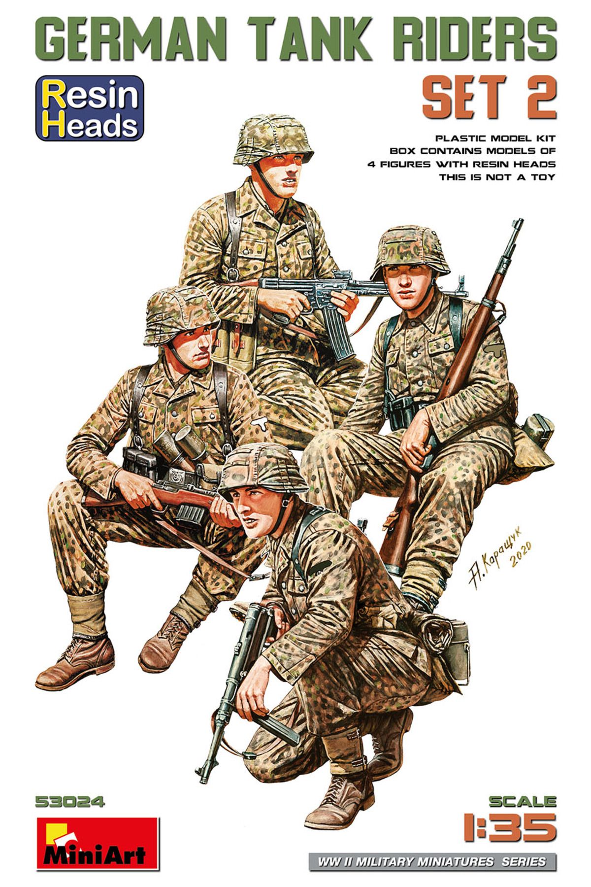 MiniArt 1:35 Reçine Başlı Alman Tank Sürücüleri Set 2
