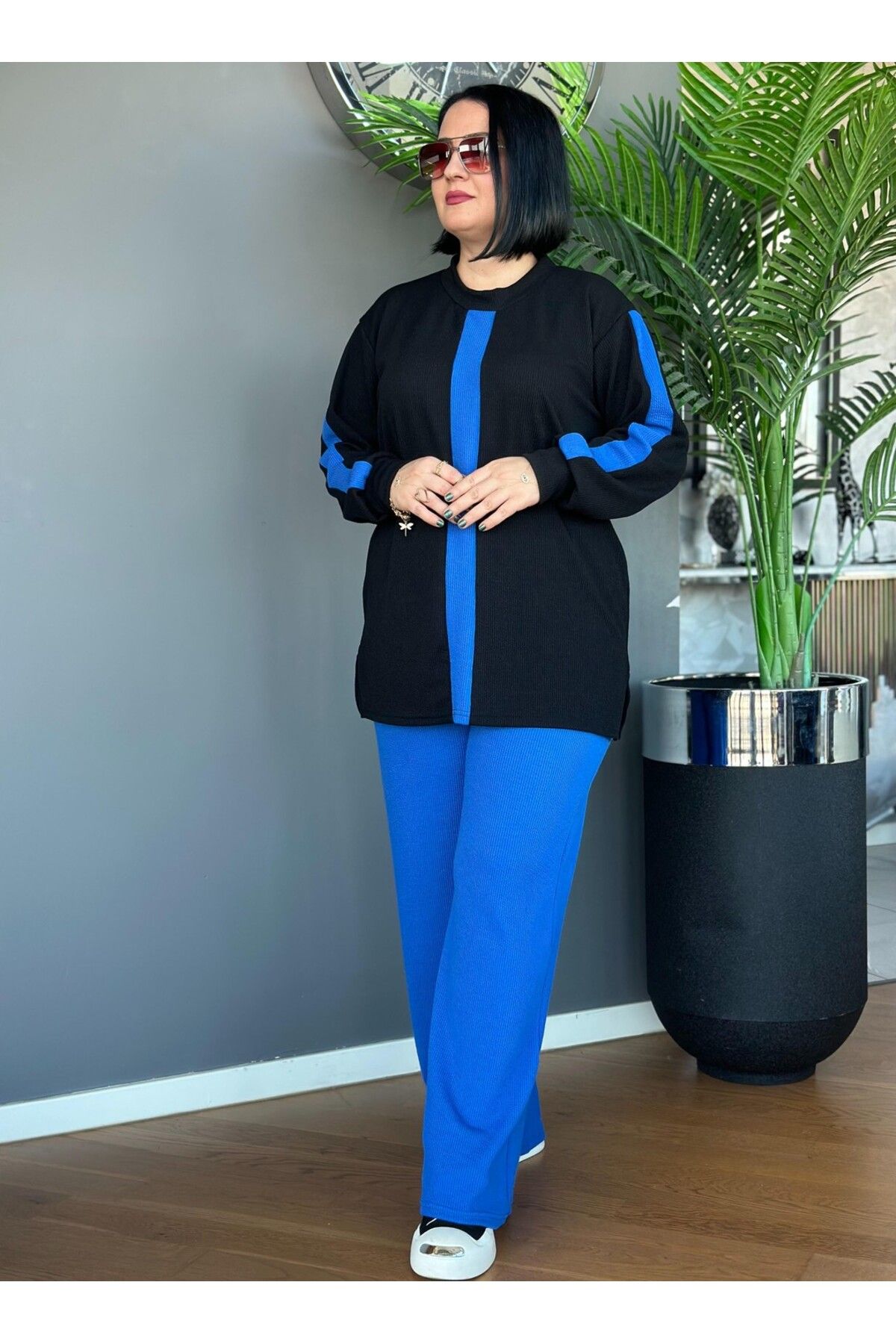 Vio Moda Büyük Beden Fitilli Takım