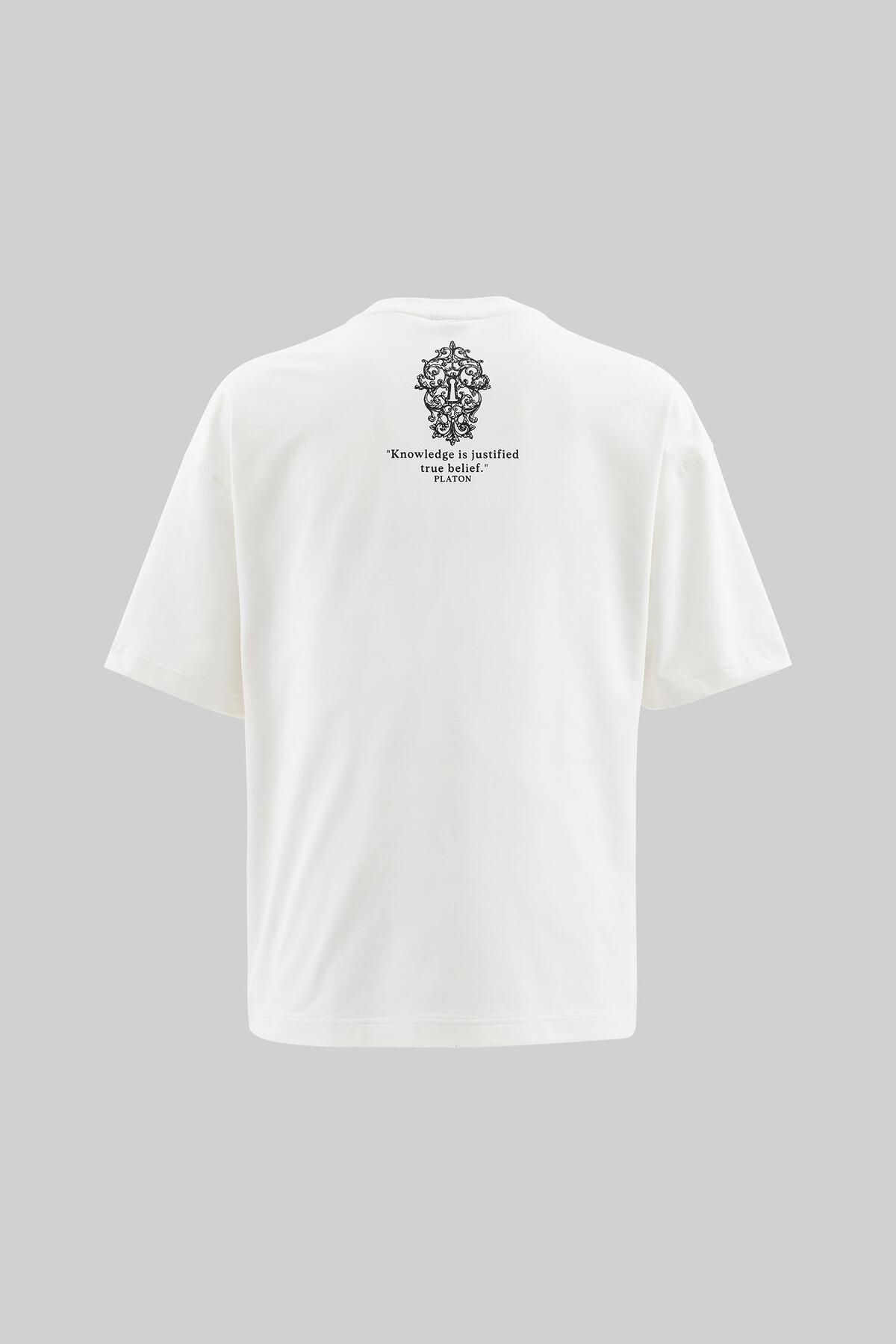 Machinist-Men's Lock and Key Oversize Ecru T-Shirt 2