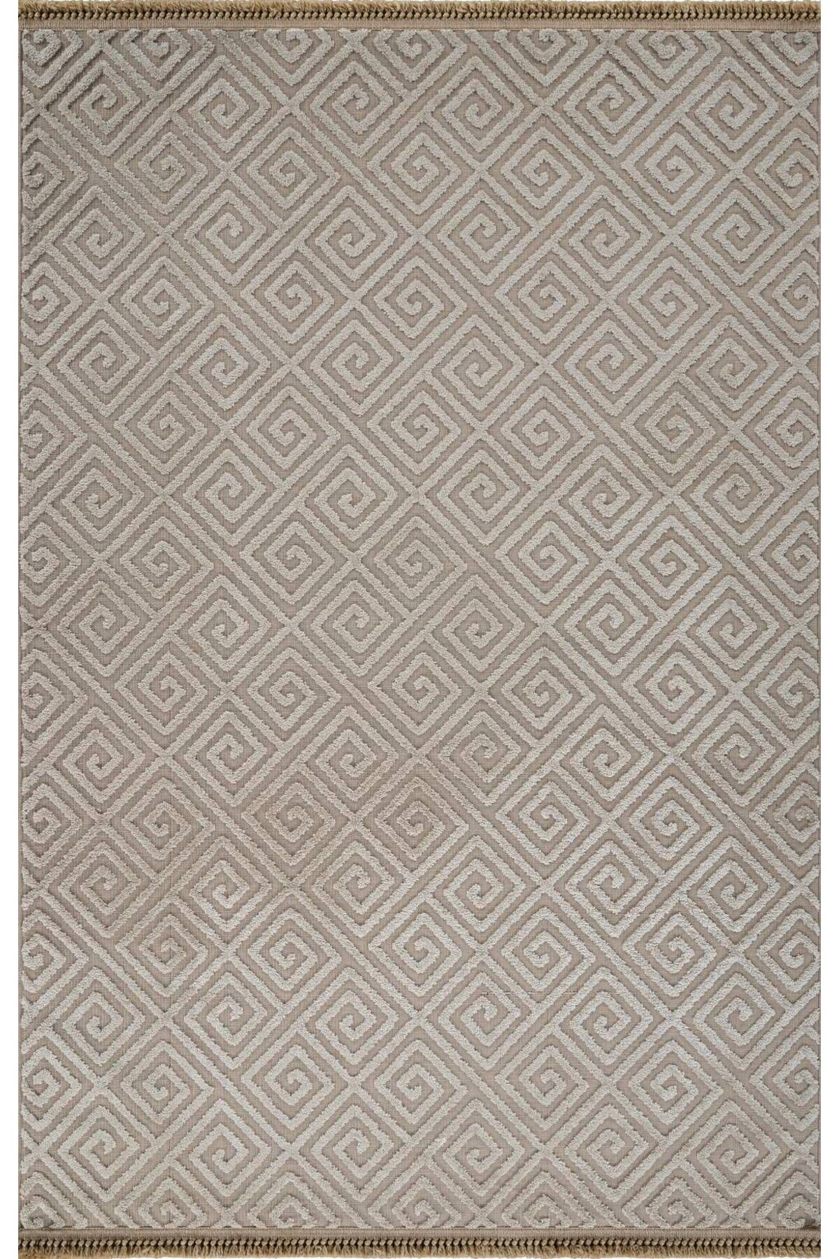 akbel halı & yatak exclusive home design Anemon 6813 Vizon - Polyester Dokuma Halı | İskandinav Salon Halısı