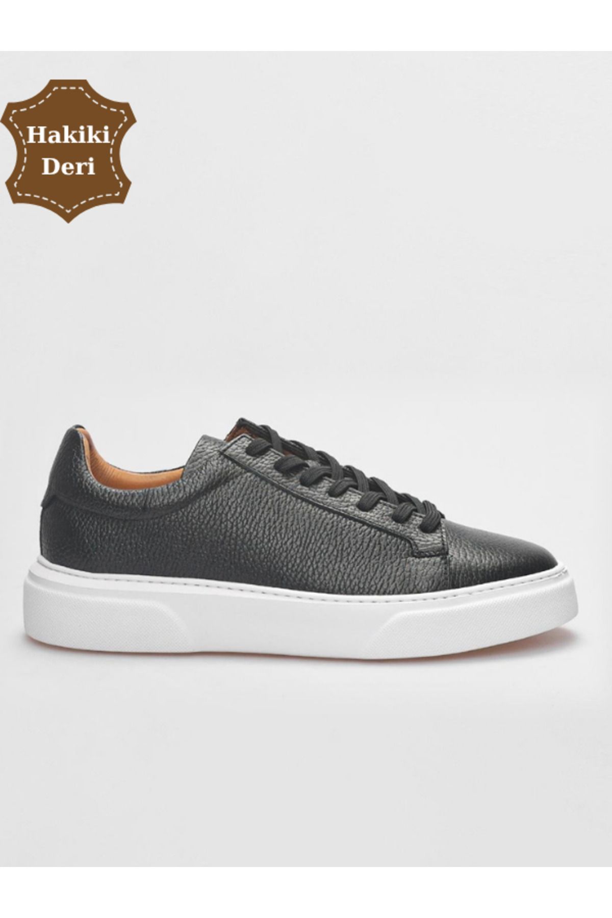 MODA Erkek Siyah Renk Sneaker Hakiki Deri