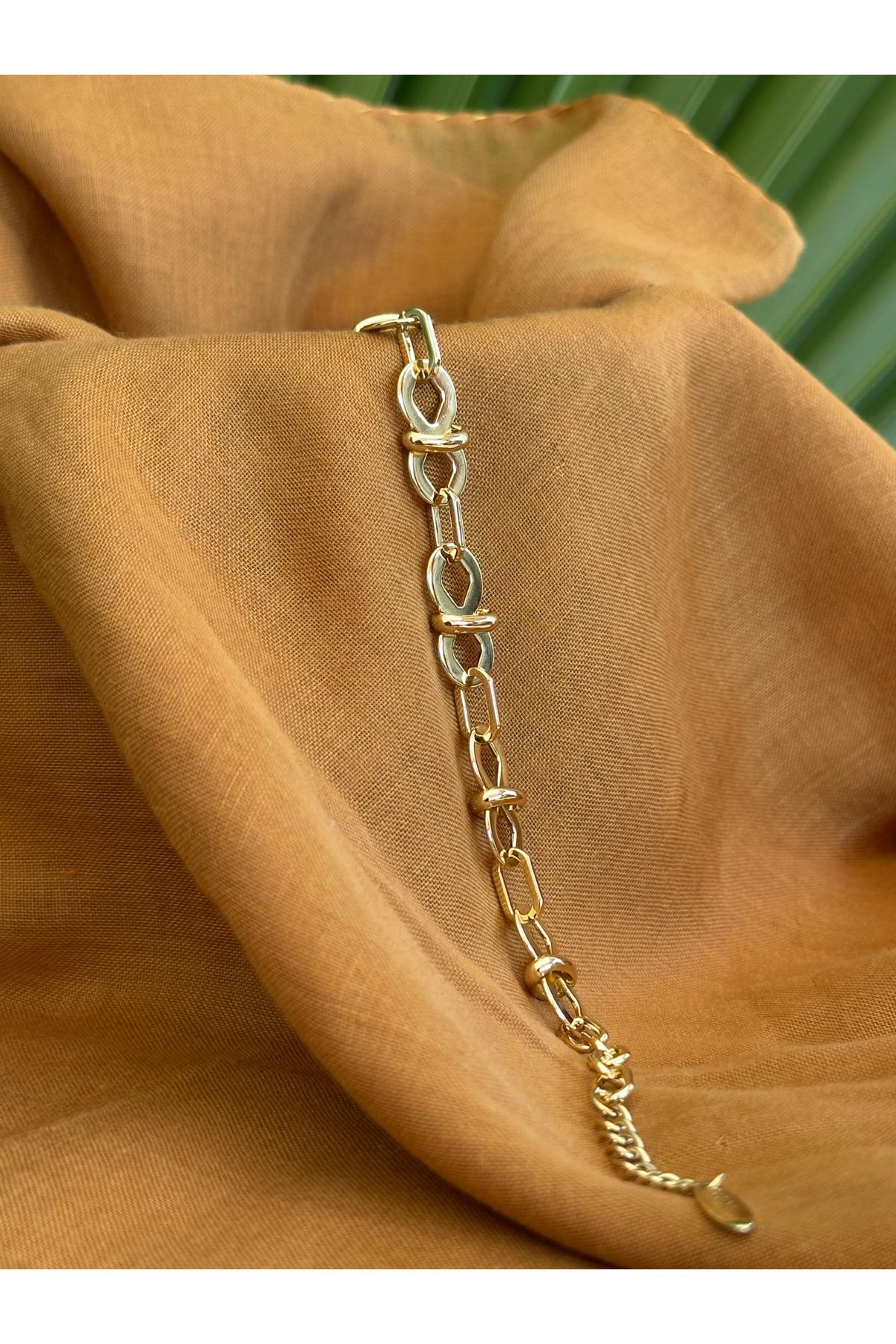 S ATELIER 14 K Altın Kaplama Şık Bağlama Bileklik