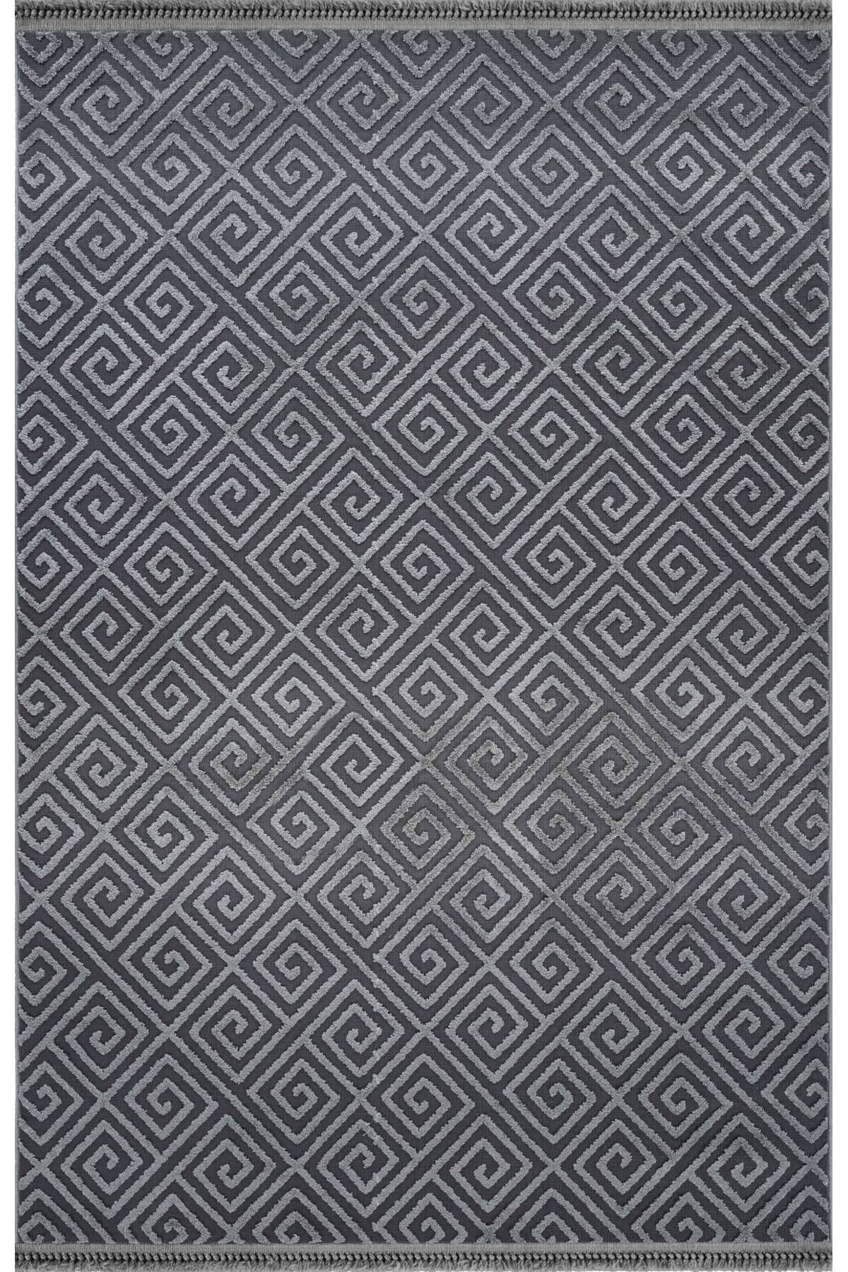 akbel halı & yatak exclusive home design Anemon 6815 Antrasit - Polyester Dokuma Halı | İskandinav Salon Halısı