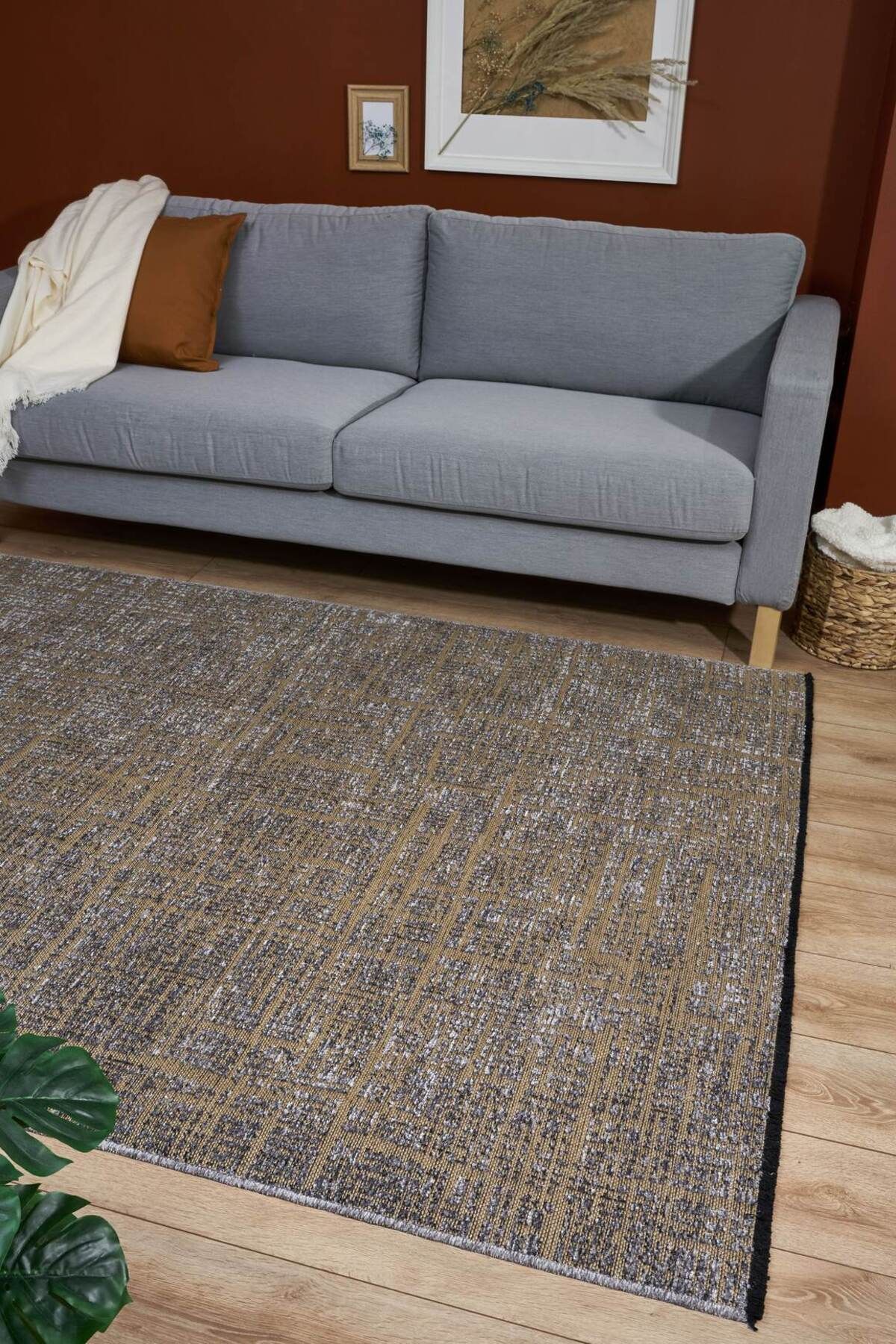 akbel halı & yatak exclusive home design Gloria 4013 Gri - Jüt Halı | Modern Dekoratif Dokuma Halı