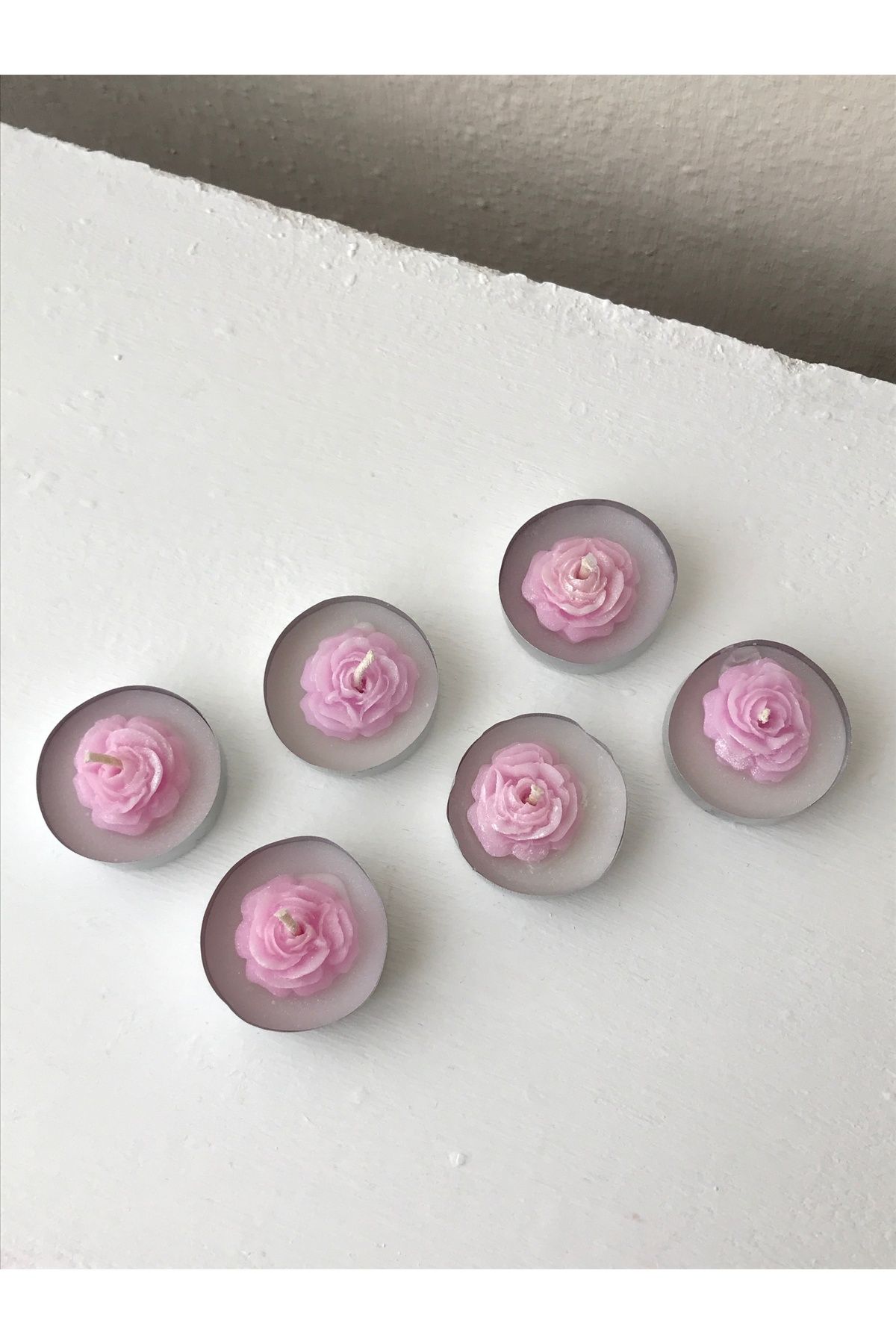 MUM Gül Süslemeli Tealight Mum Set