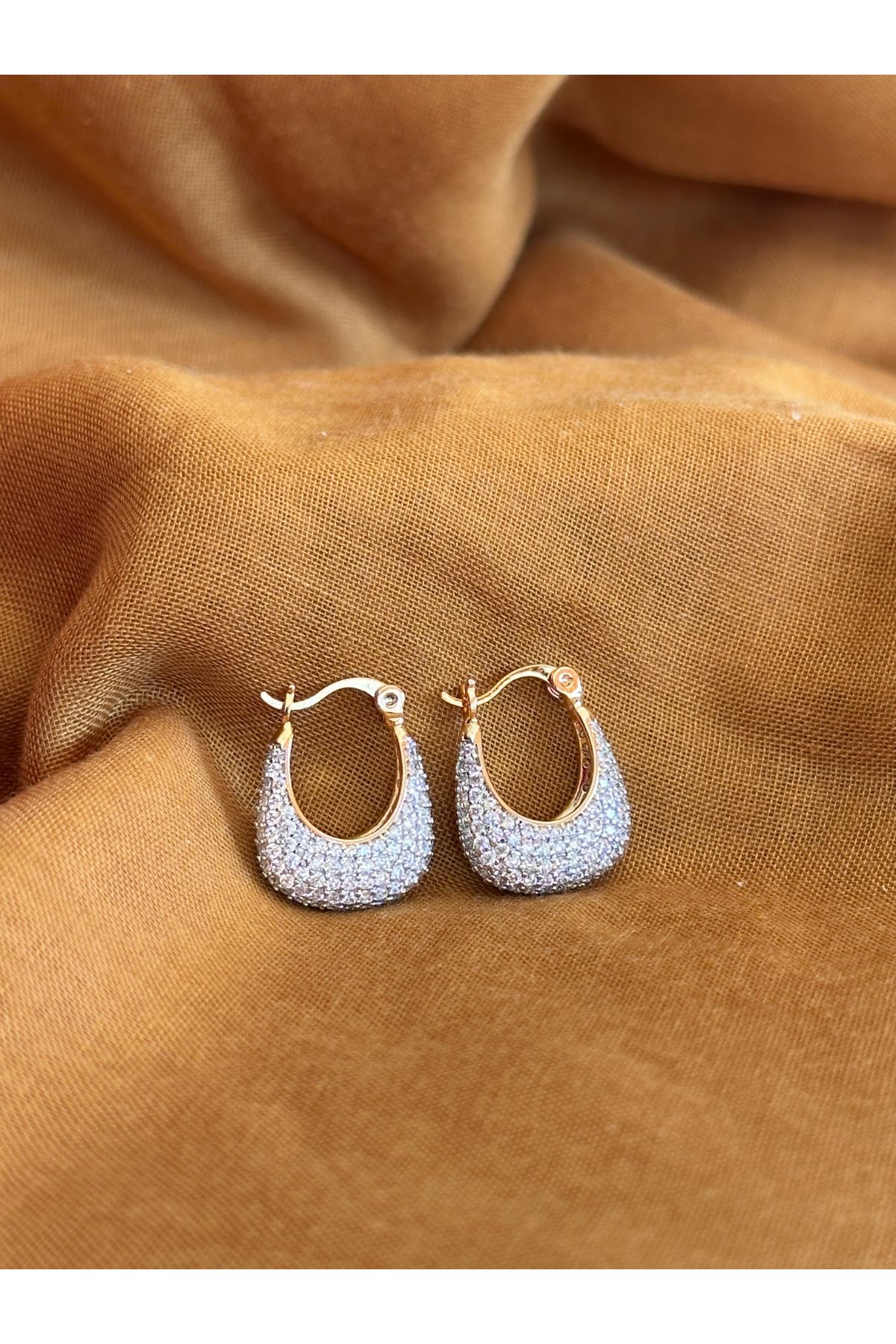 S ATELIER 14 K Altın Kaplama Şık Tote Küpe