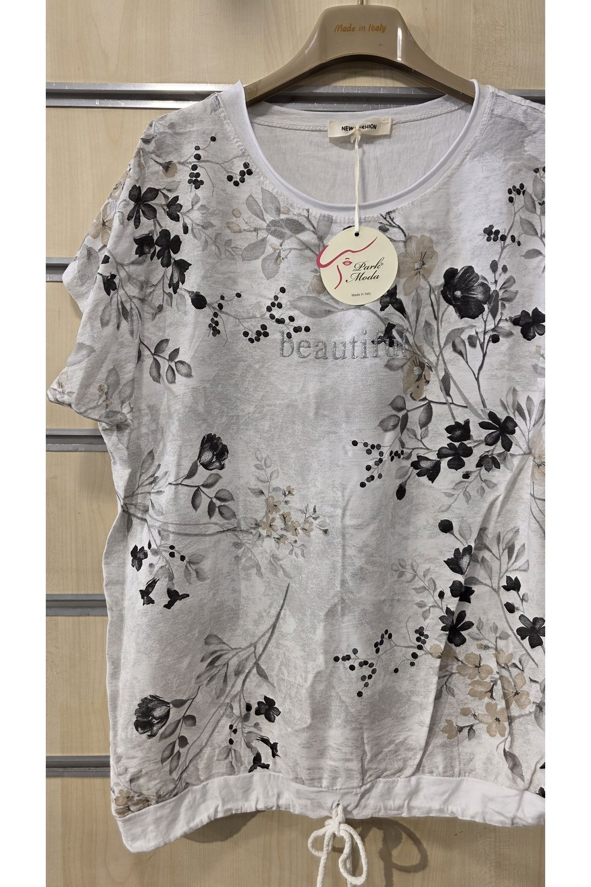 Park Moda-Ιταλική μπλούζα με λουλουδάτο σχέδιο με έξι κλωστές 3