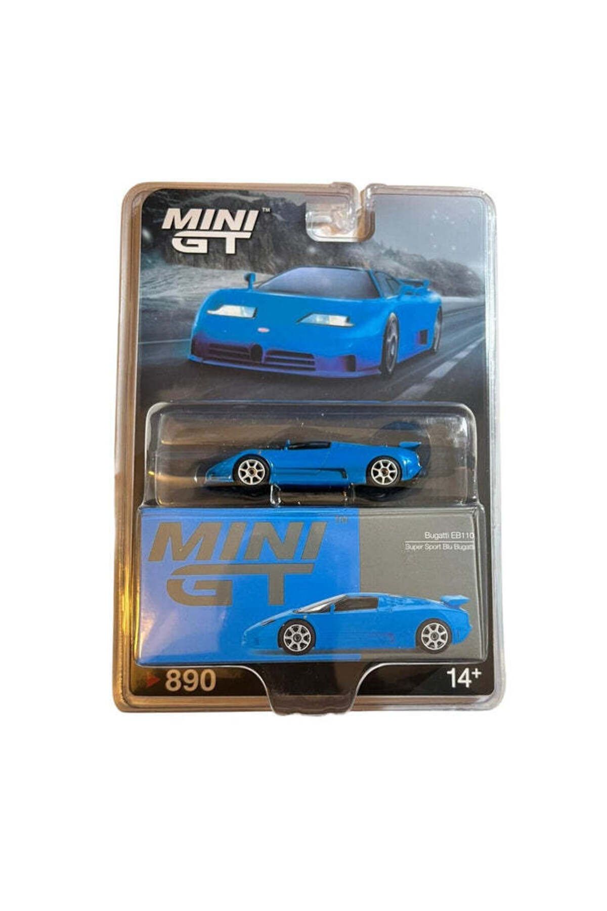 mini gt 1:64 Bugatti EB110 Super Sport Mavi Model Araba – Blister Paketli Koleksiyonluk