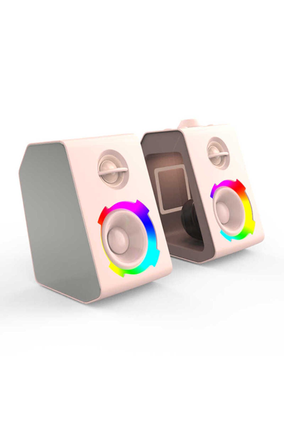 Canpay Taşınabilir RGB Işıklı Kablosuz Bluetooth Speaker Hoparlör Güçlü Ses 11 Farklı Renkli Işık Atmosferi