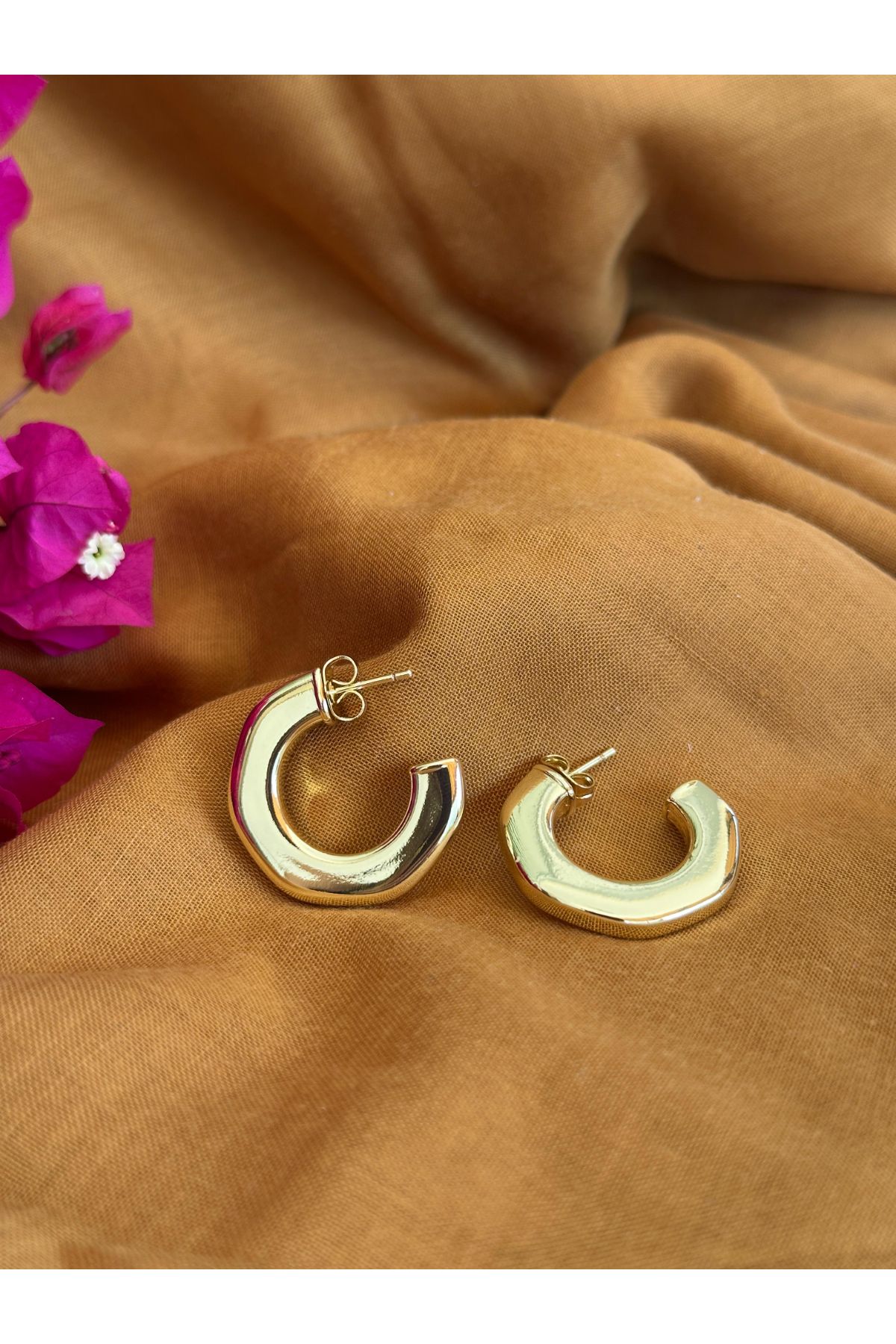 S ATELIER 14 K Altın Kaplama Küpe