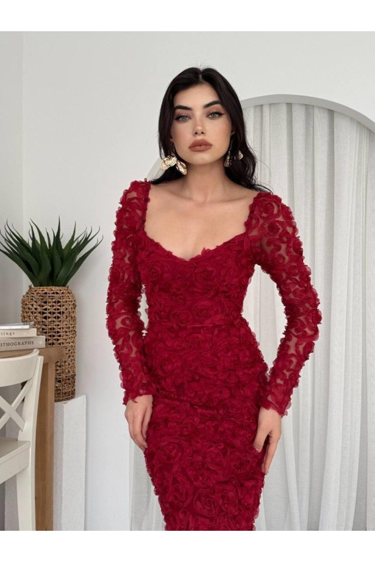 novafems Folers Çiçek Desenli Elbise