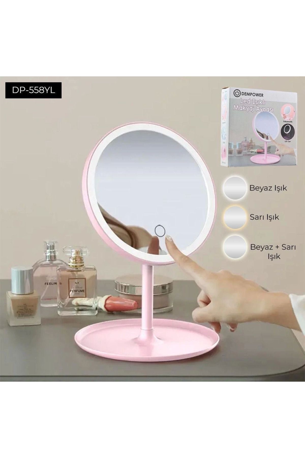 Eldenör Oval Işıklı Makyaj Aynası