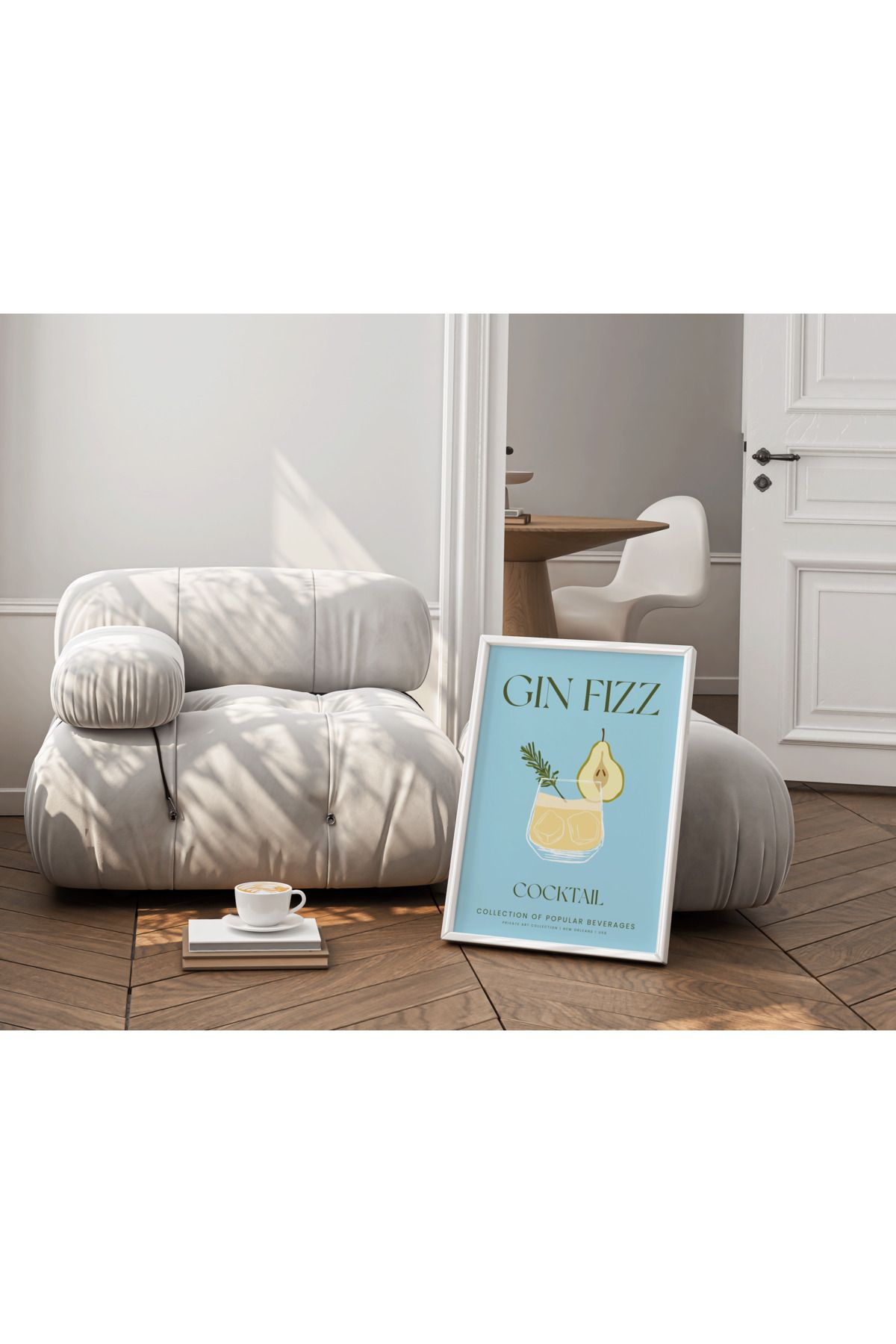 Home Gin Fizz Kokteyli Çerçeveli Tablo
