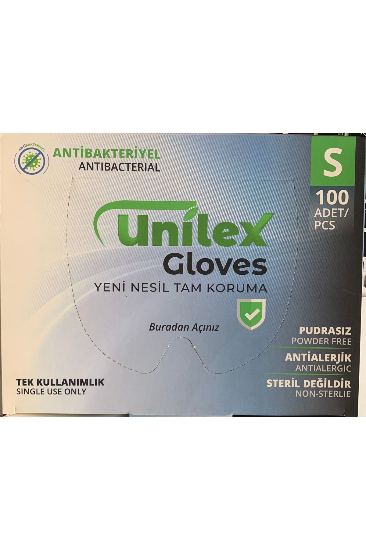 Unilex Tek Kullanımlık Eldiven Small 100 Adet(Kimyasallar ve yağlara dayanıklı yapısı vardır)