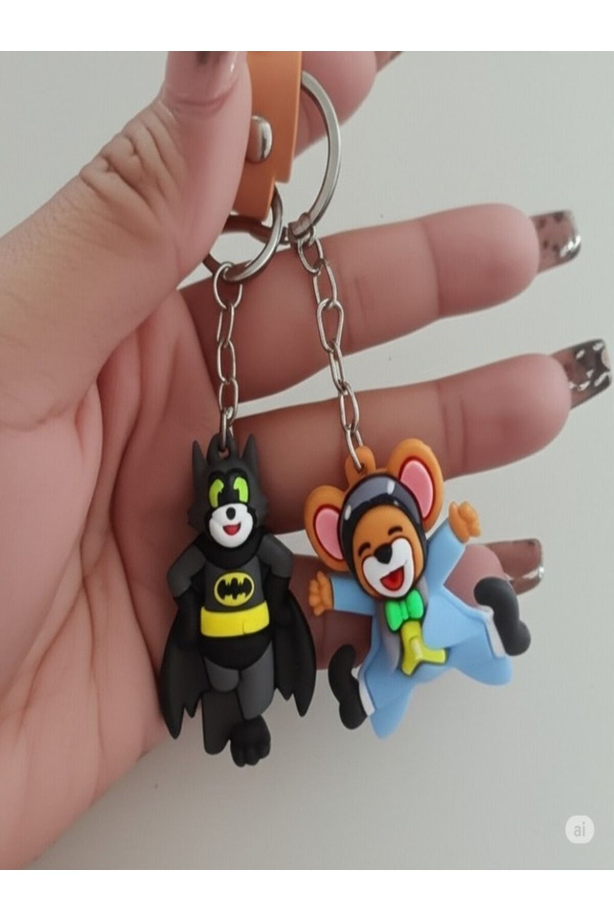 FAMEMUS ACCESSORY 2Li Set Sevimli Tom ve Jery Karakter Figürlü Anahtarlık Çanta Aksesuarı