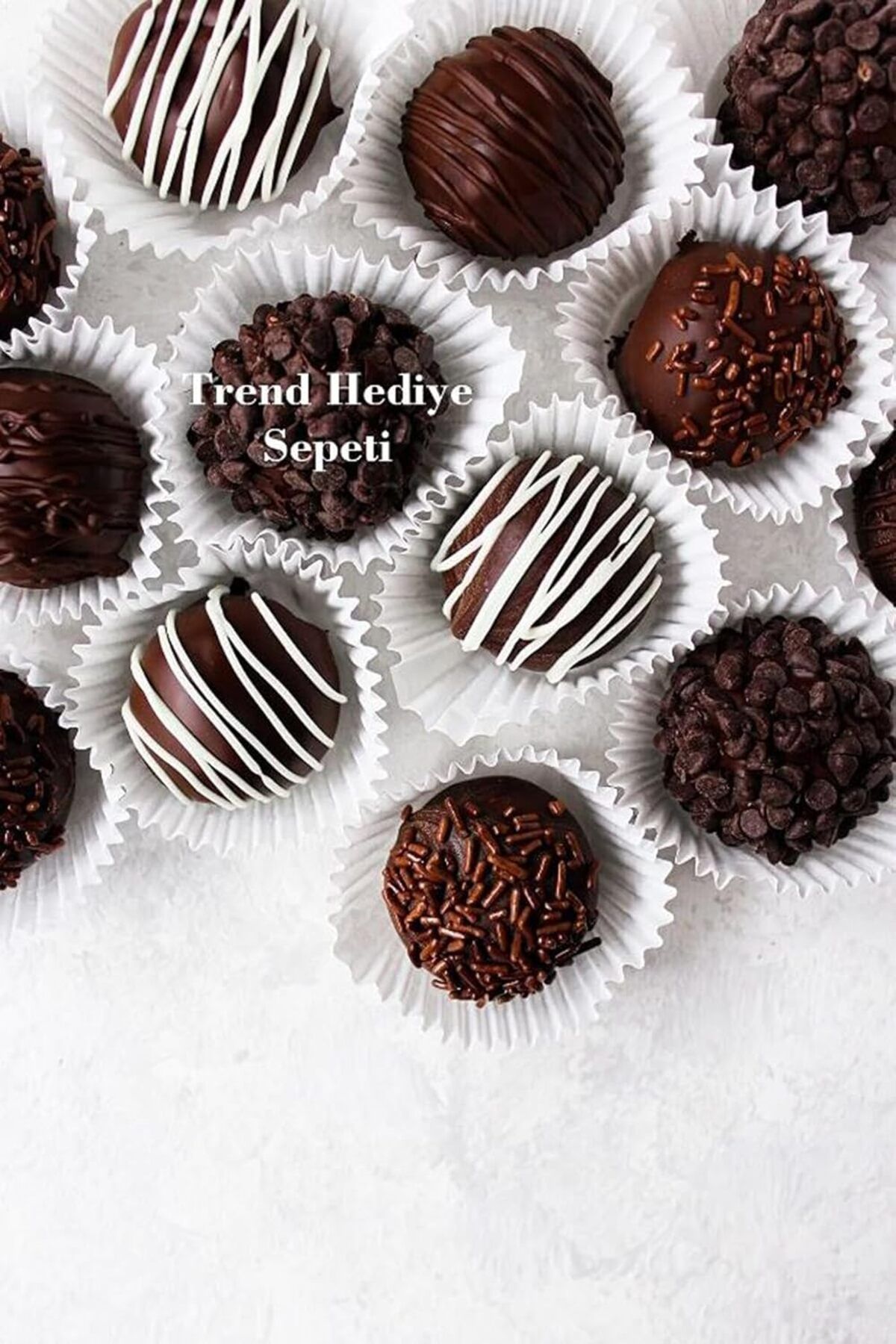 STOREMAX jvnnastore Hediye Sepeti Takribi 200 Adet Küçük Boy Beyaz Truff Çikolata Kağıdı, Muffin Kek K