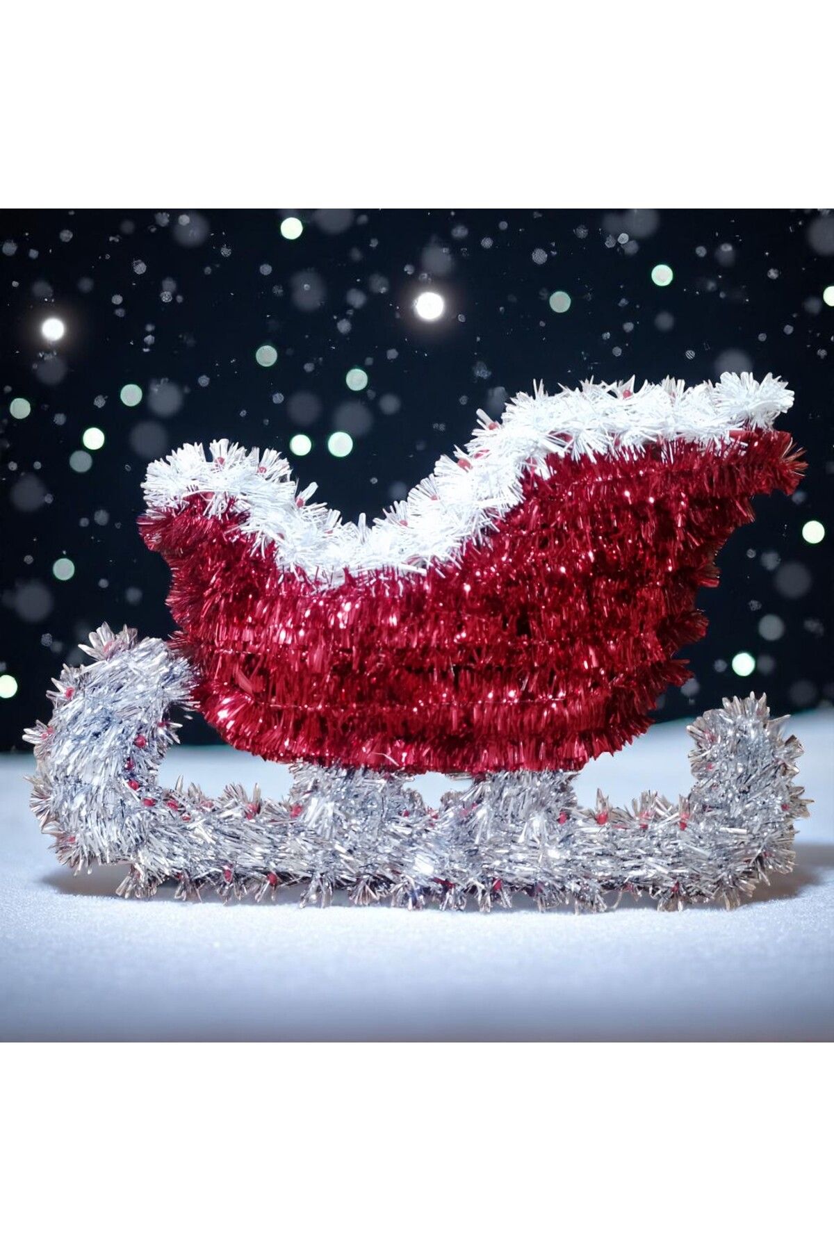 Kuzey YÜKSEK KALİTE YILBAŞI DEKORU NOEL BABA KIZAĞI DEKORU METALİK YILBAŞI VİTRİN DEKORLARI 25X36 CM