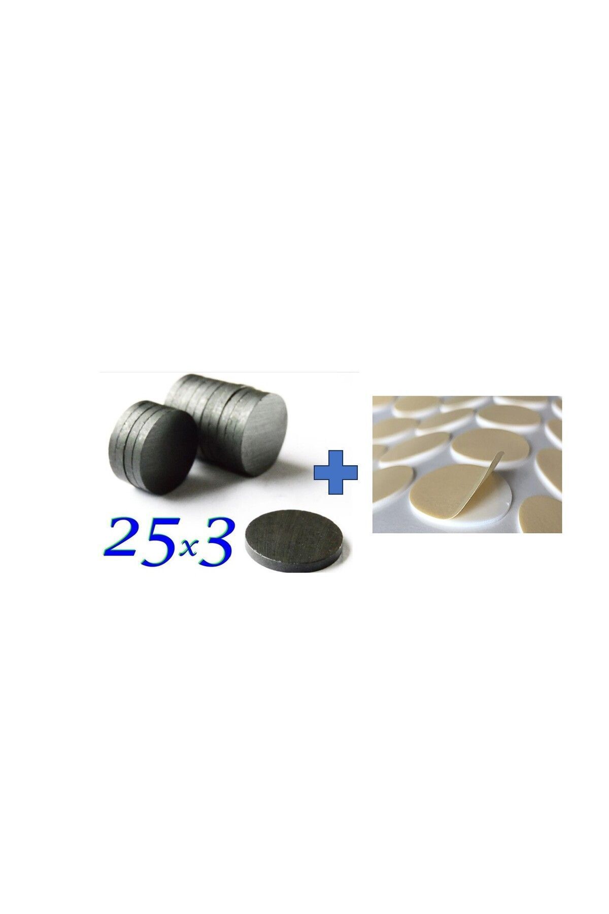 Elioure 500 Adet Siyah Köpük Yapışkanlı Büyük Mıknatıs, 25x3mm, Dekoratif Magnet