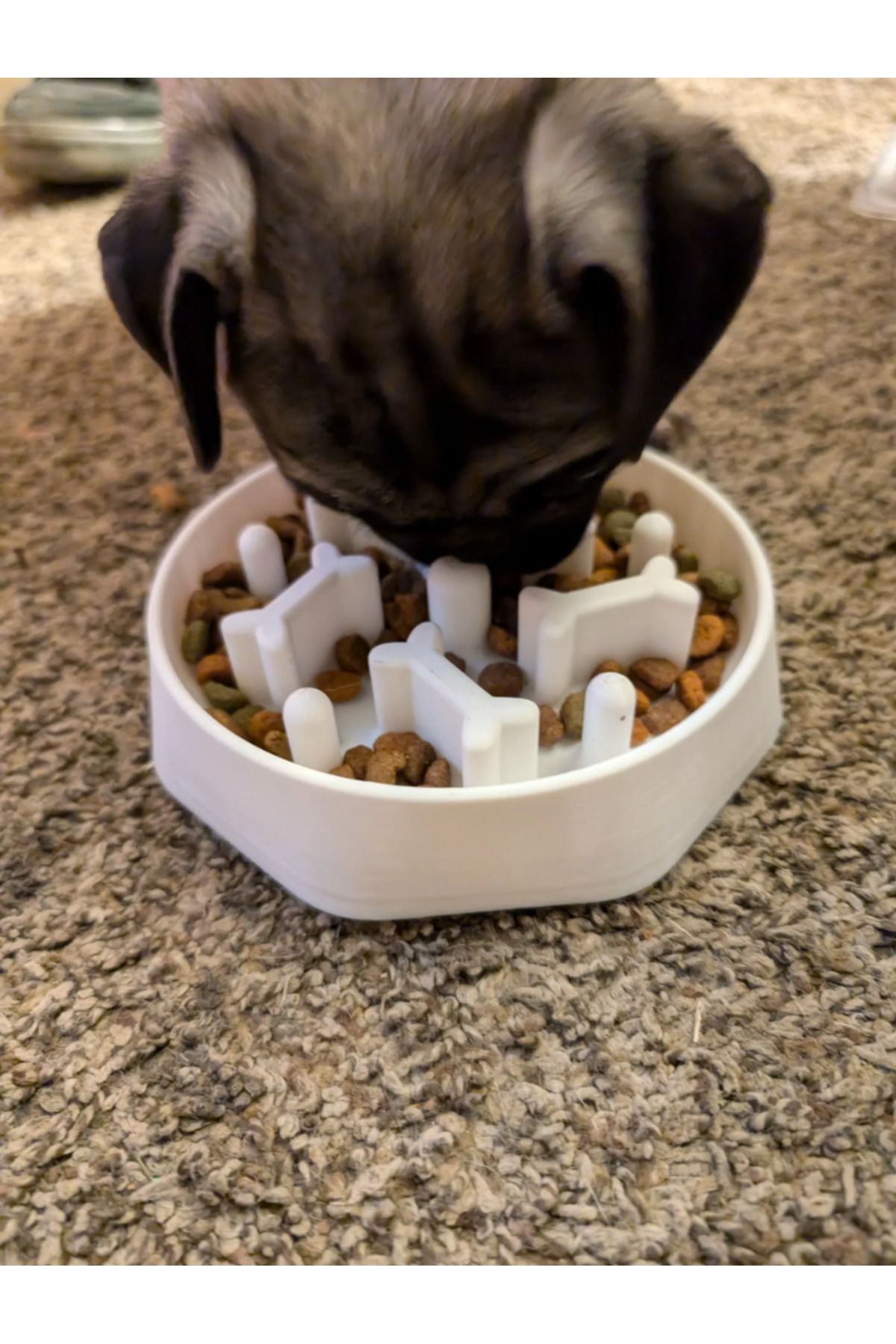 Store Yavaş Mama Kabı | Kaymaz Tabanlı, Köpek ve Kedi İçin Eğlenceli Beslenme Tasarımı - 15x15x3 cm