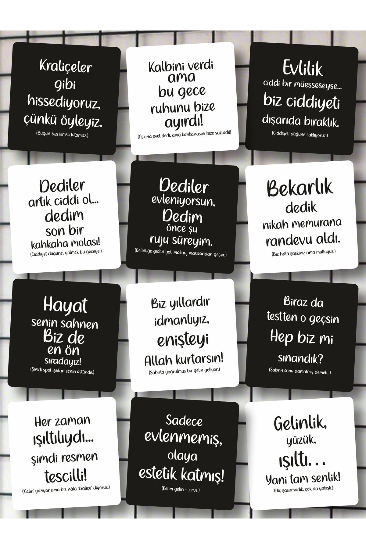 Sweex 12 Adet Bekarlığa Veda Siyah-Beyaz Kart Seti – Parti Temasına Uygun Eğlenceli Kartlar